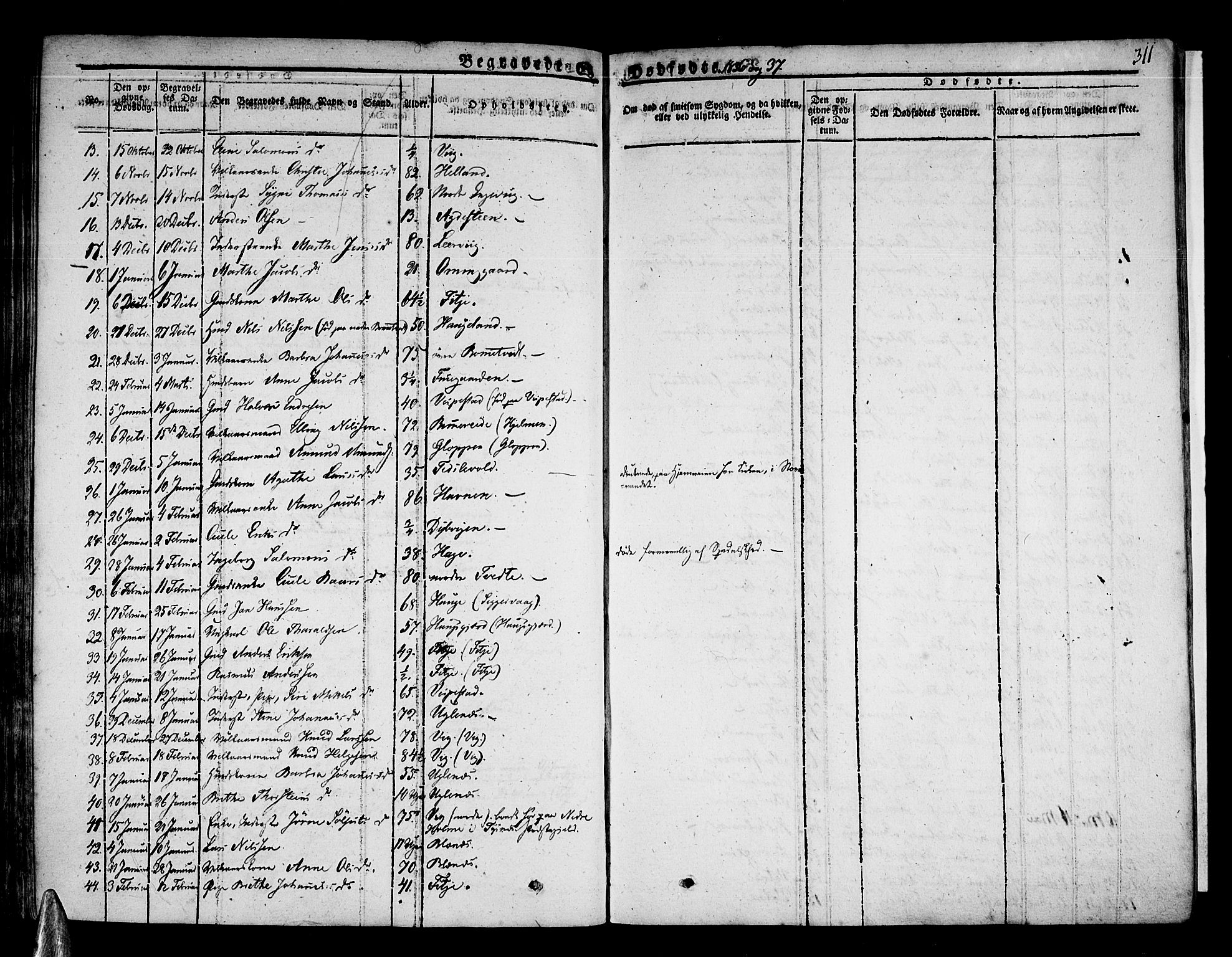 Stord sokneprestembete, SAB/A-78201/H/Haa: Parish register (official) no. A 6, 1826-1840, p. 311