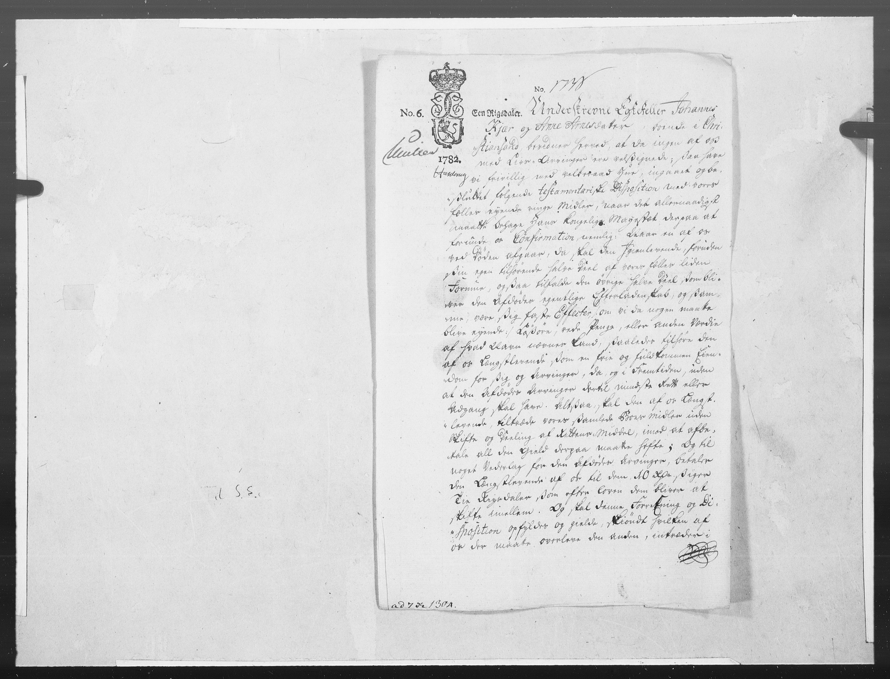 Danske Kanselli 1572-1799, RA/EA-3023/F/Fc/Fcc/Fcca/L0244: Norske innlegg 1572-1799, 1782, p. 139