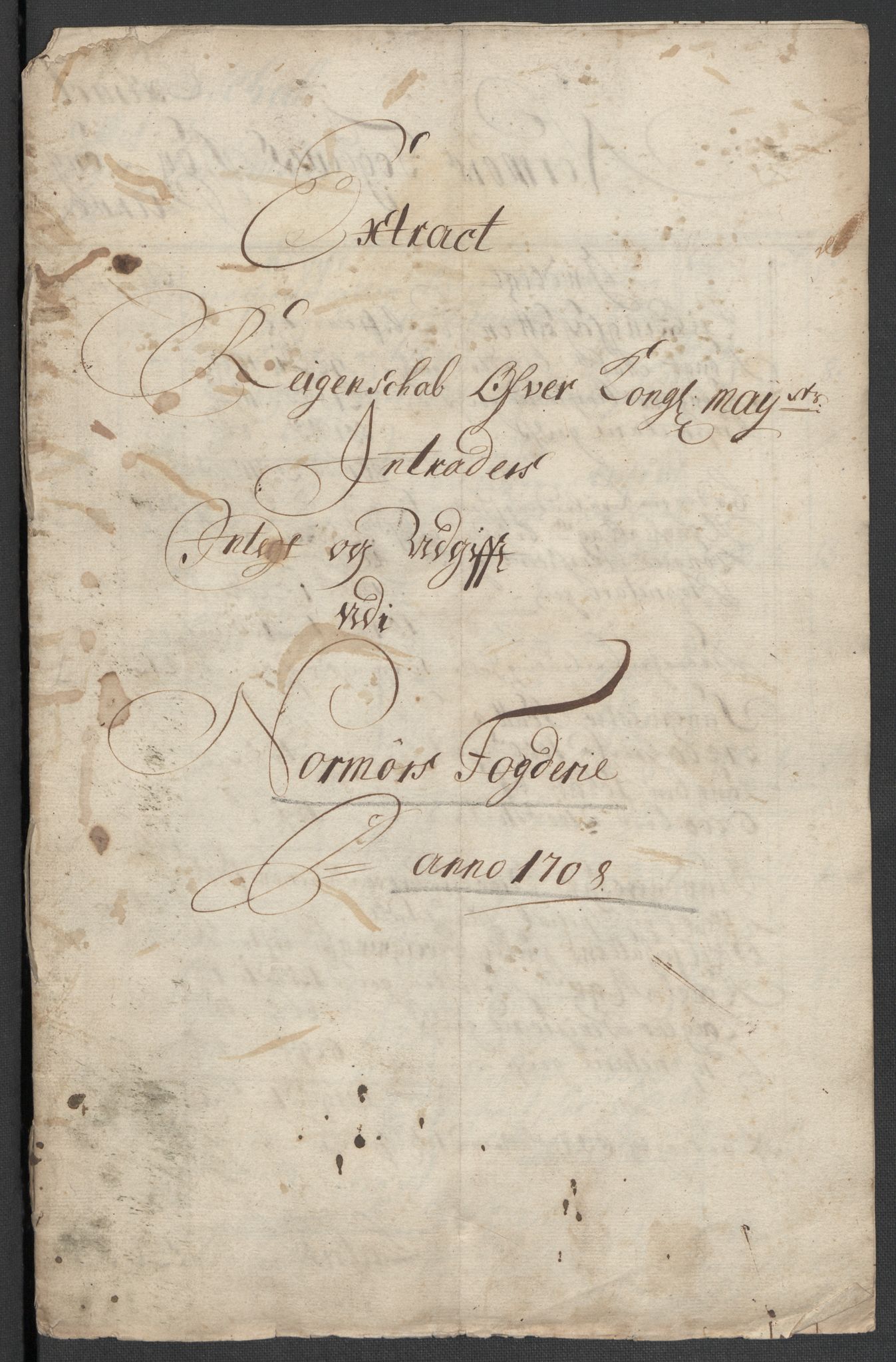 Rentekammeret inntil 1814, Reviderte regnskaper, Fogderegnskap, RA/EA-4092/R56/L3743: Fogderegnskap Nordmøre, 1708, p. 3