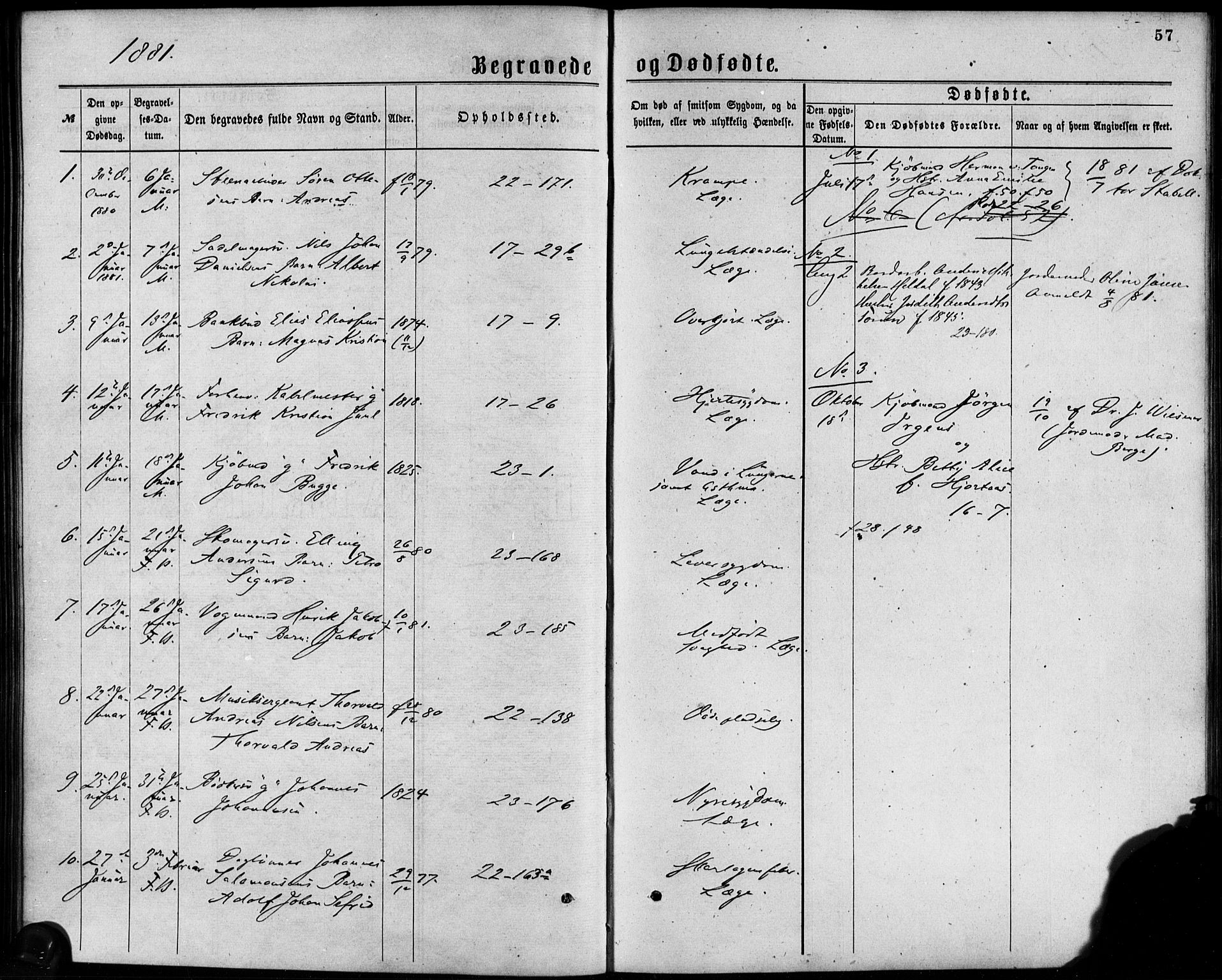 Korskirken sokneprestembete, SAB/A-76101/H/Haa/L0046: Parish register (official) no. E 4, 1875-1883, p. 57
