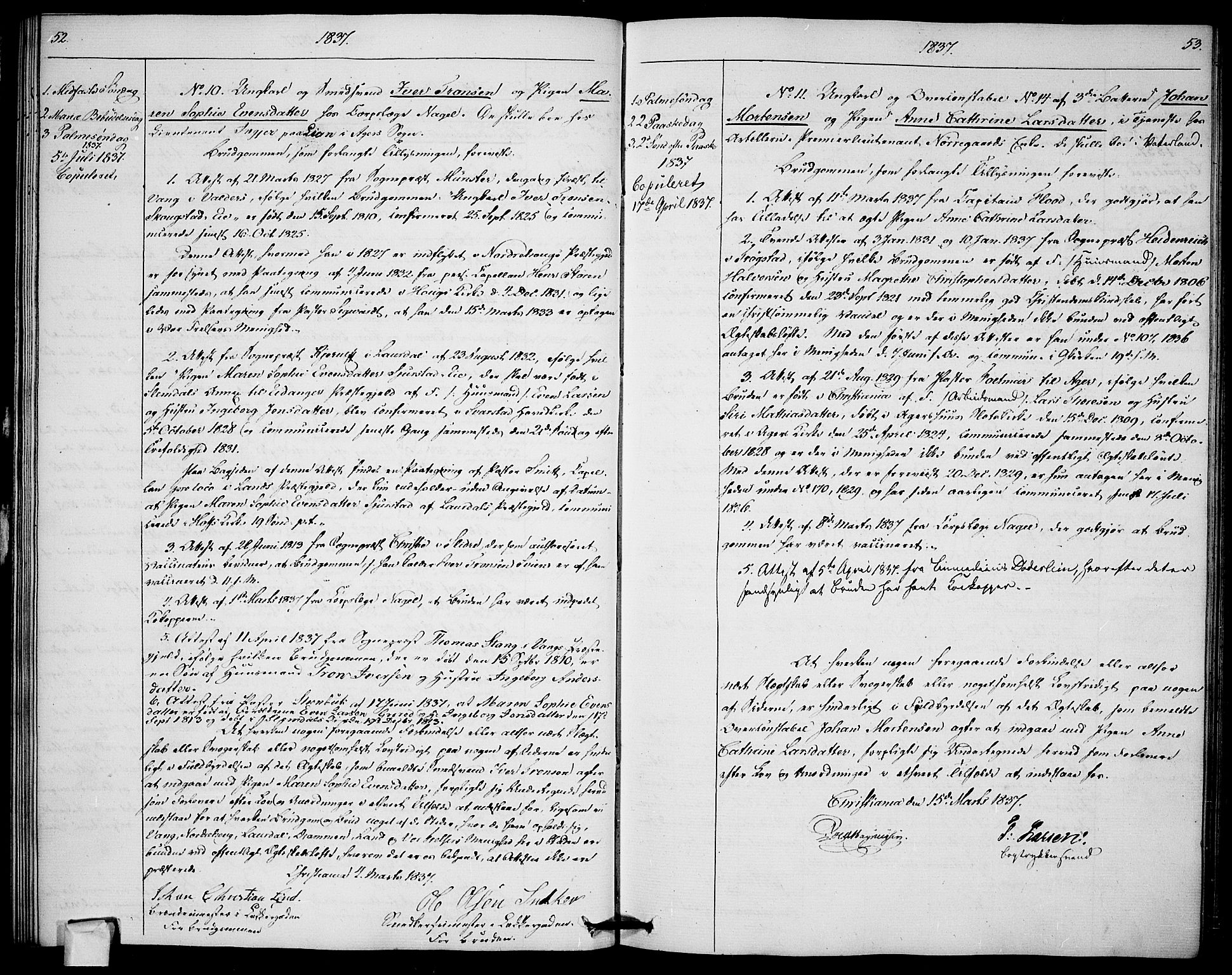 Garnisonsmenigheten Kirkebøker, AV/SAO-A-10846/H/Ha/L0003: Banns register no. I 3, 1835-1840, p. 52-53