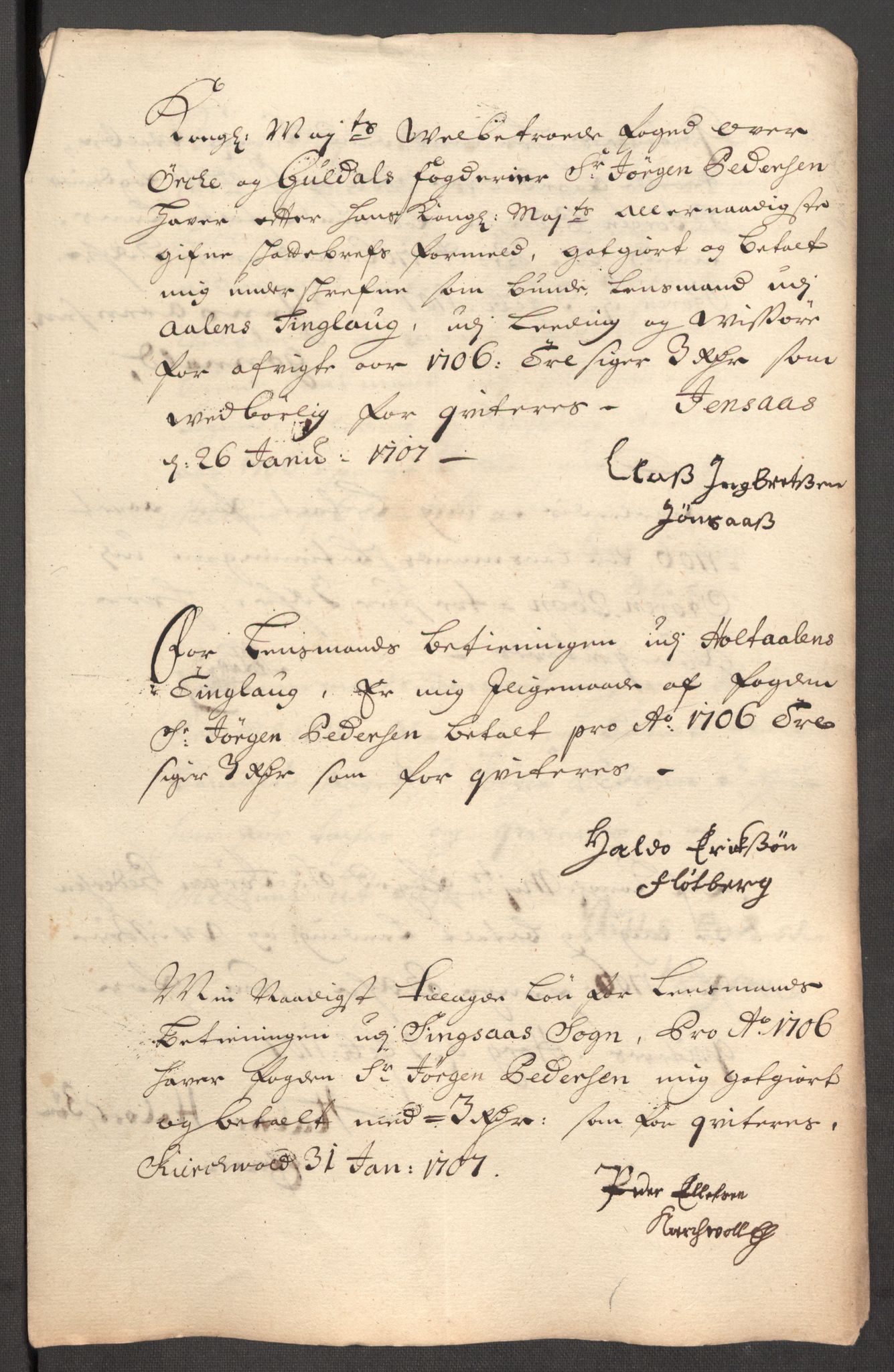 Rentekammeret inntil 1814, Reviderte regnskaper, Fogderegnskap, AV/RA-EA-4092/R60/L3956: Fogderegnskap Orkdal og Gauldal, 1706, p. 348