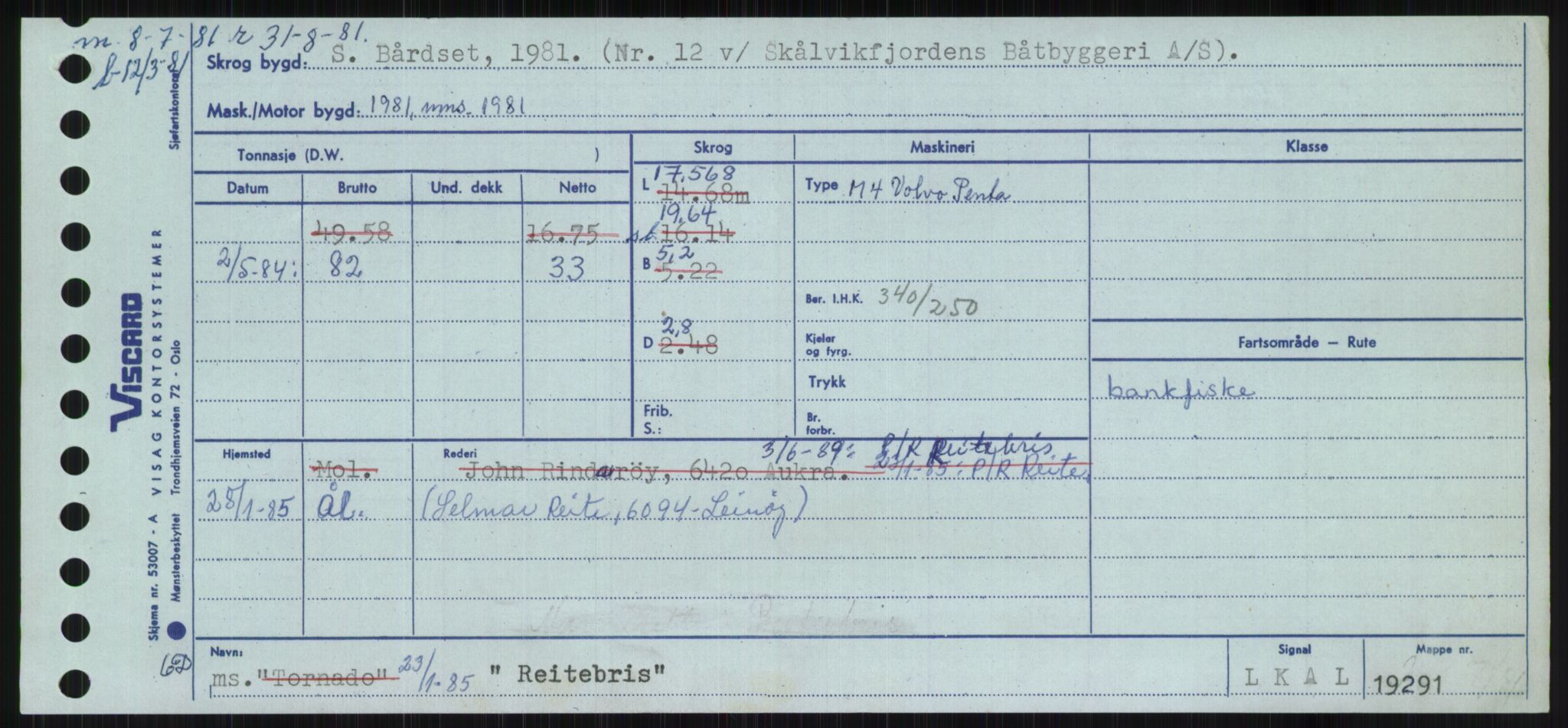 Sjøfartsdirektoratet med forløpere, Skipsmålingen, RA/S-1627/H/Ha/L0004/0002: Fartøy, Mas-R / Fartøy, Odin-R, p. 621