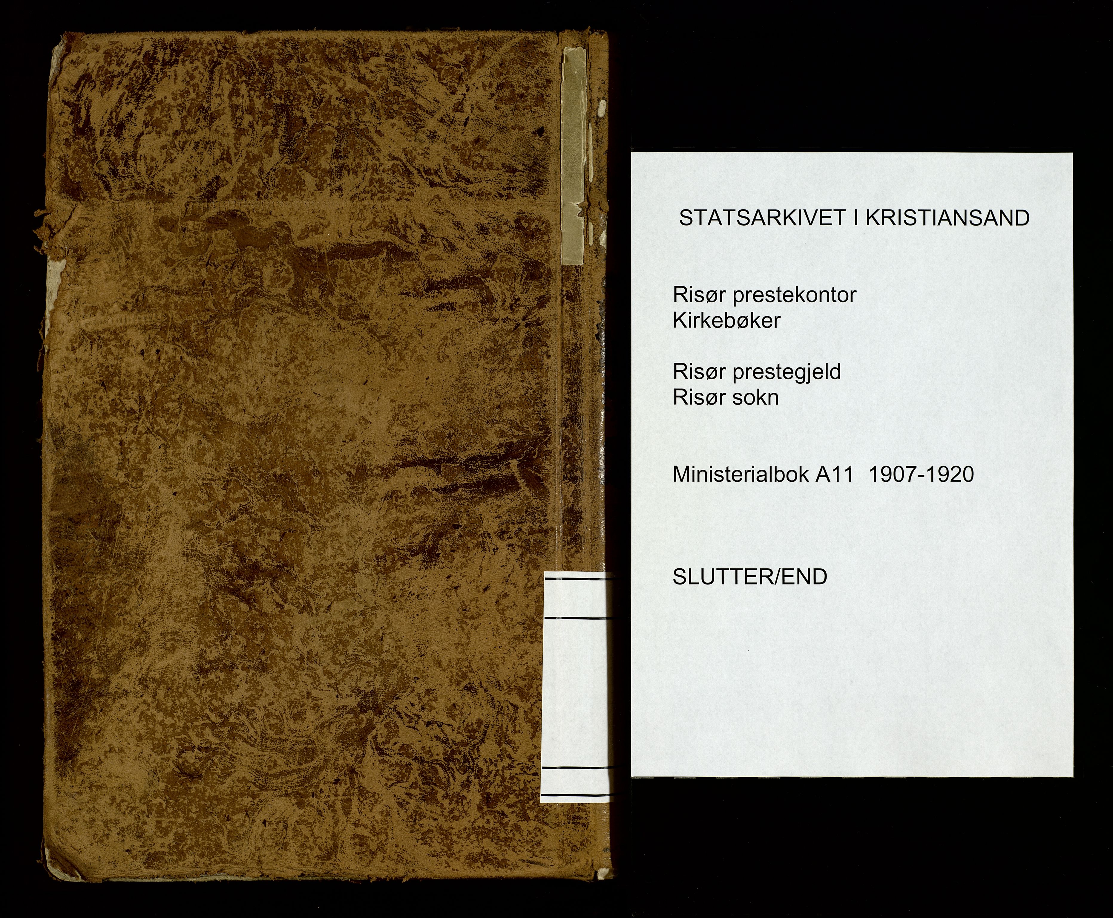 Risør sokneprestkontor, AV/SAK-1111-0035/F/Fa/L0011: Parish register (official) no. A 11, 1907-1920