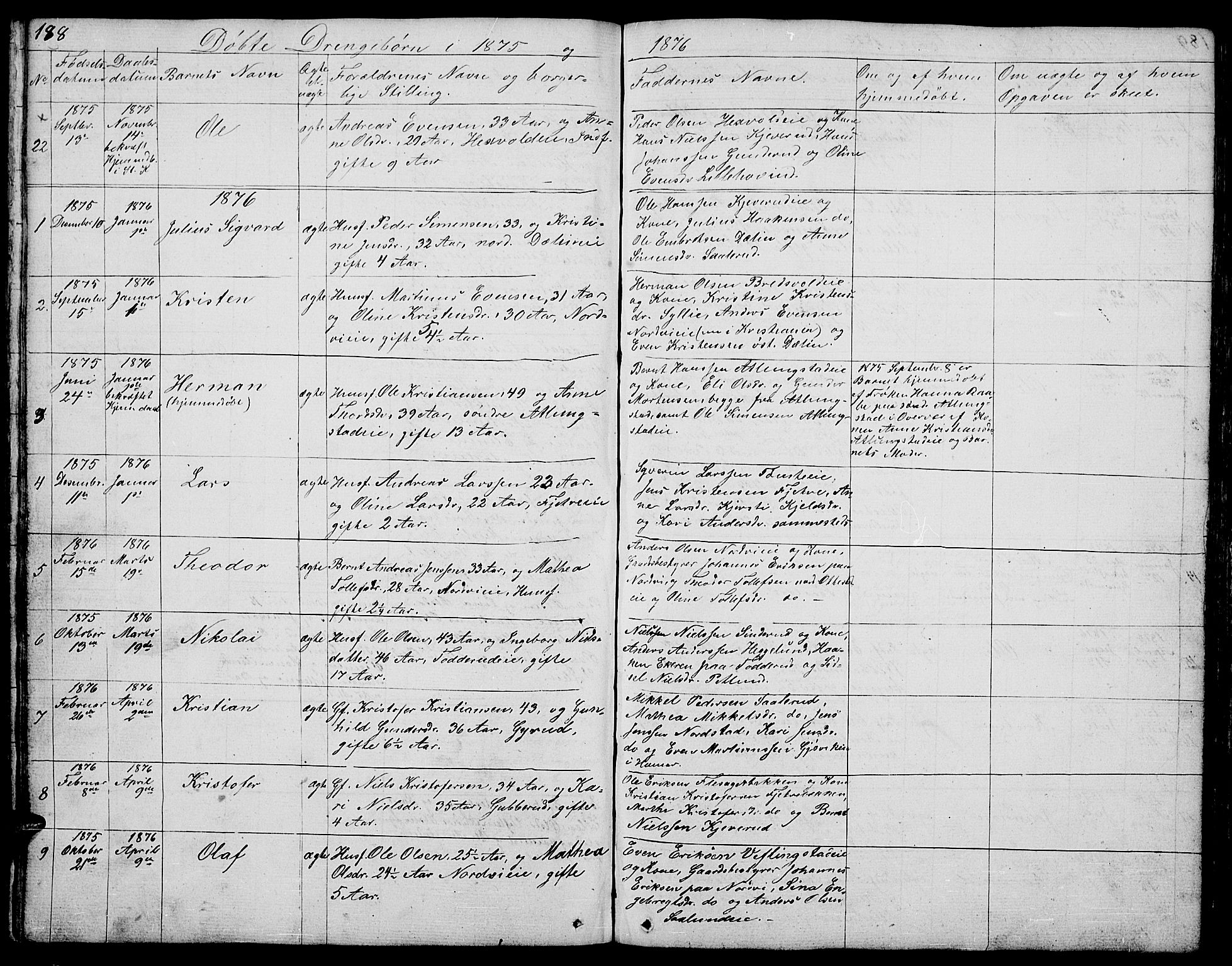 Stange prestekontor, AV/SAH-PREST-002/L/L0002: Parish register (copy) no. 2, 1838-1879, p. 188