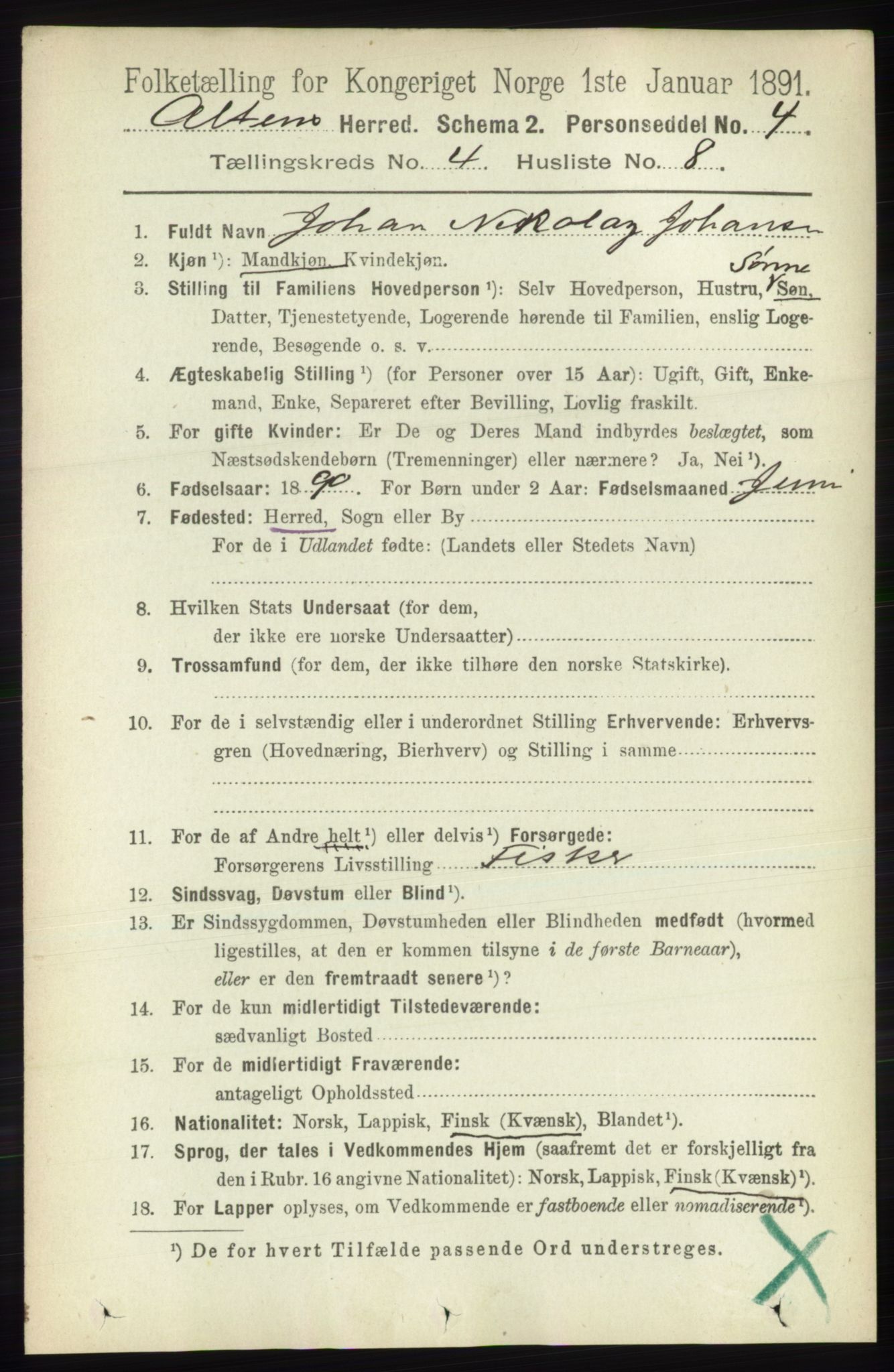 RA, 1891 census for 2012 Alta, 1891, p. 1397