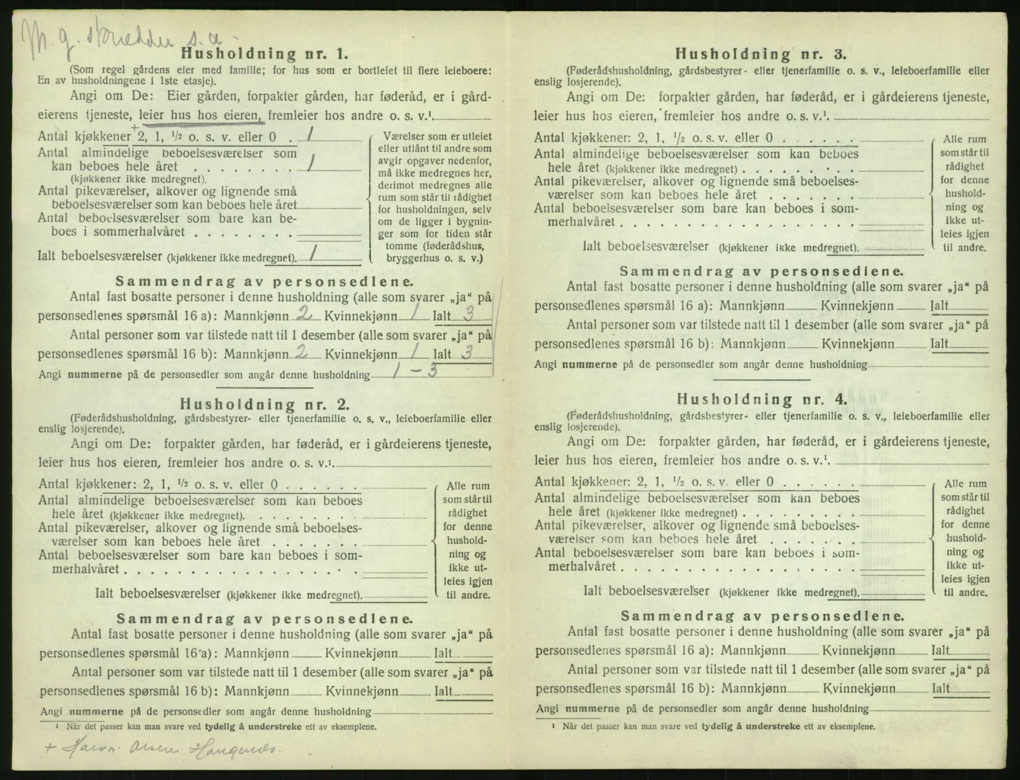 SAK, 1920 census for Vegårshei, 1920, p. 375