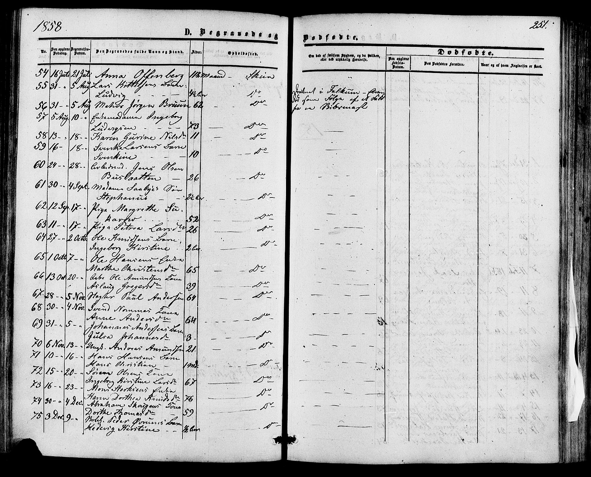 Skien kirkebøker, SAKO/A-302/F/Fa/L0007: Parish register (official) no. 7, 1856-1865, p. 251