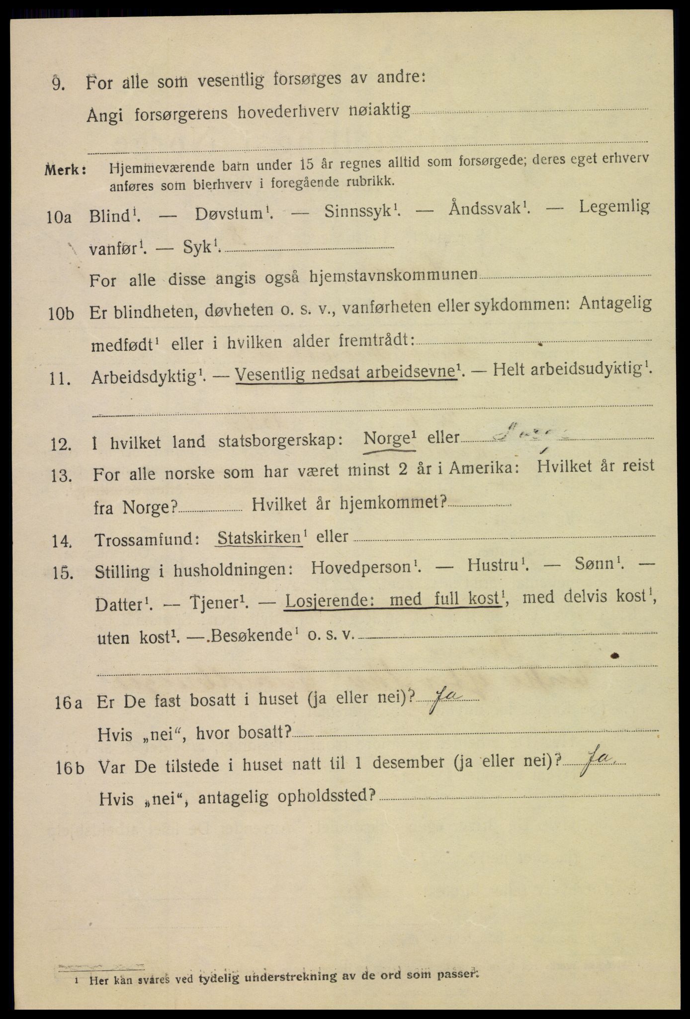 SAH, 1920 census for Hamar, 1920, p. 4706