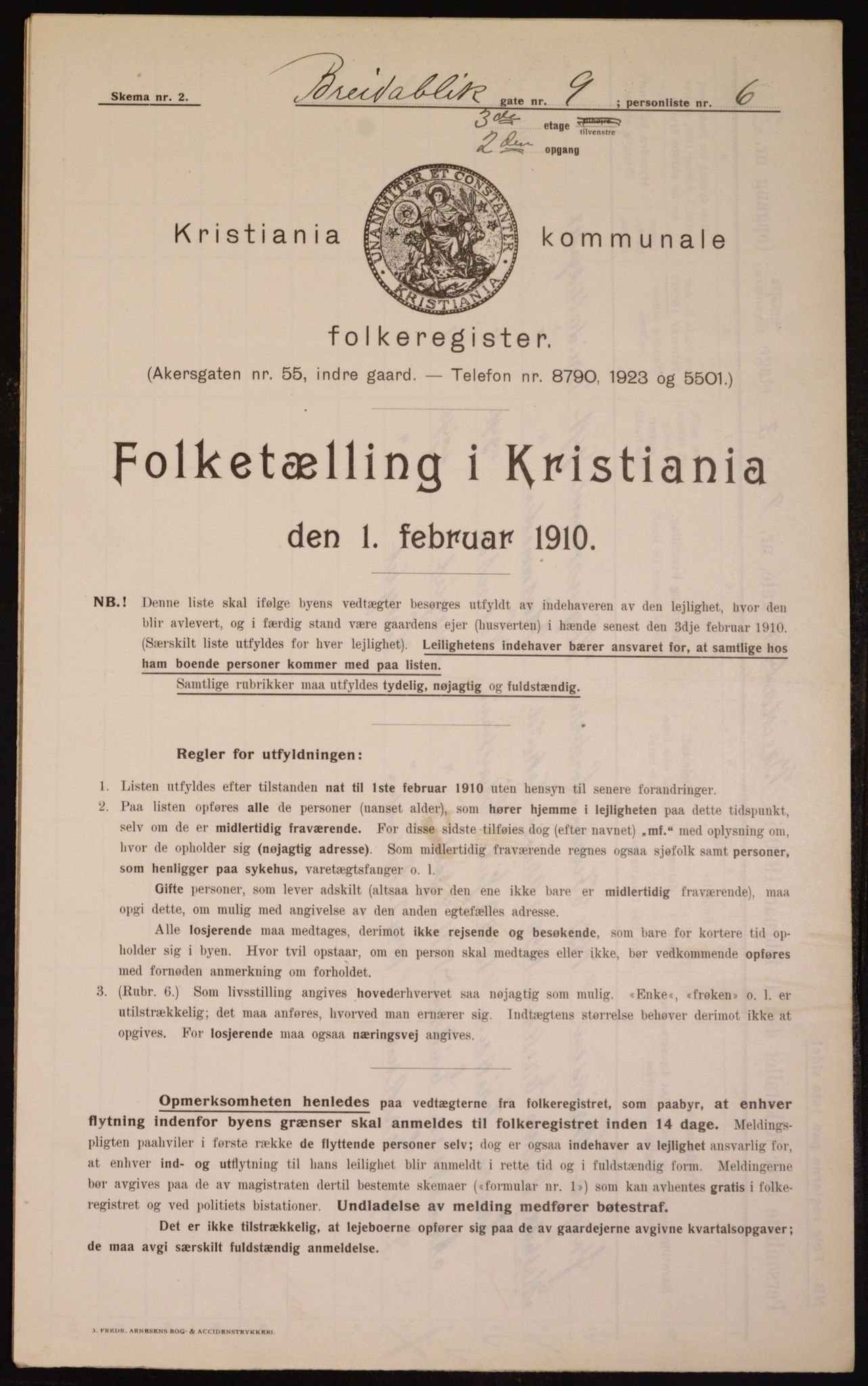 OBA, Municipal Census 1910 for Kristiania, 1910, p. 7800