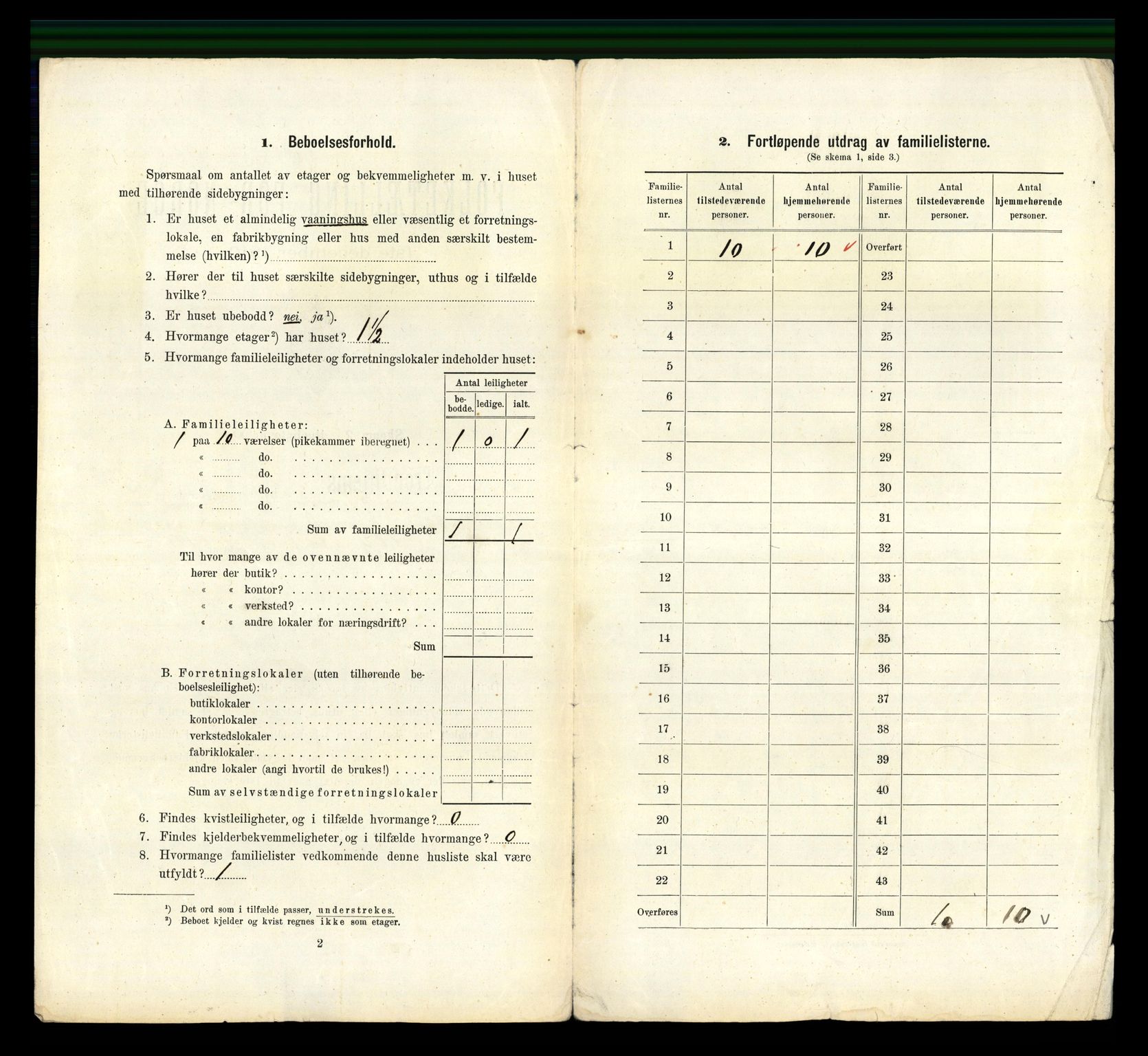 RA, 1910 census for Trondheim, 1910, p. 2444