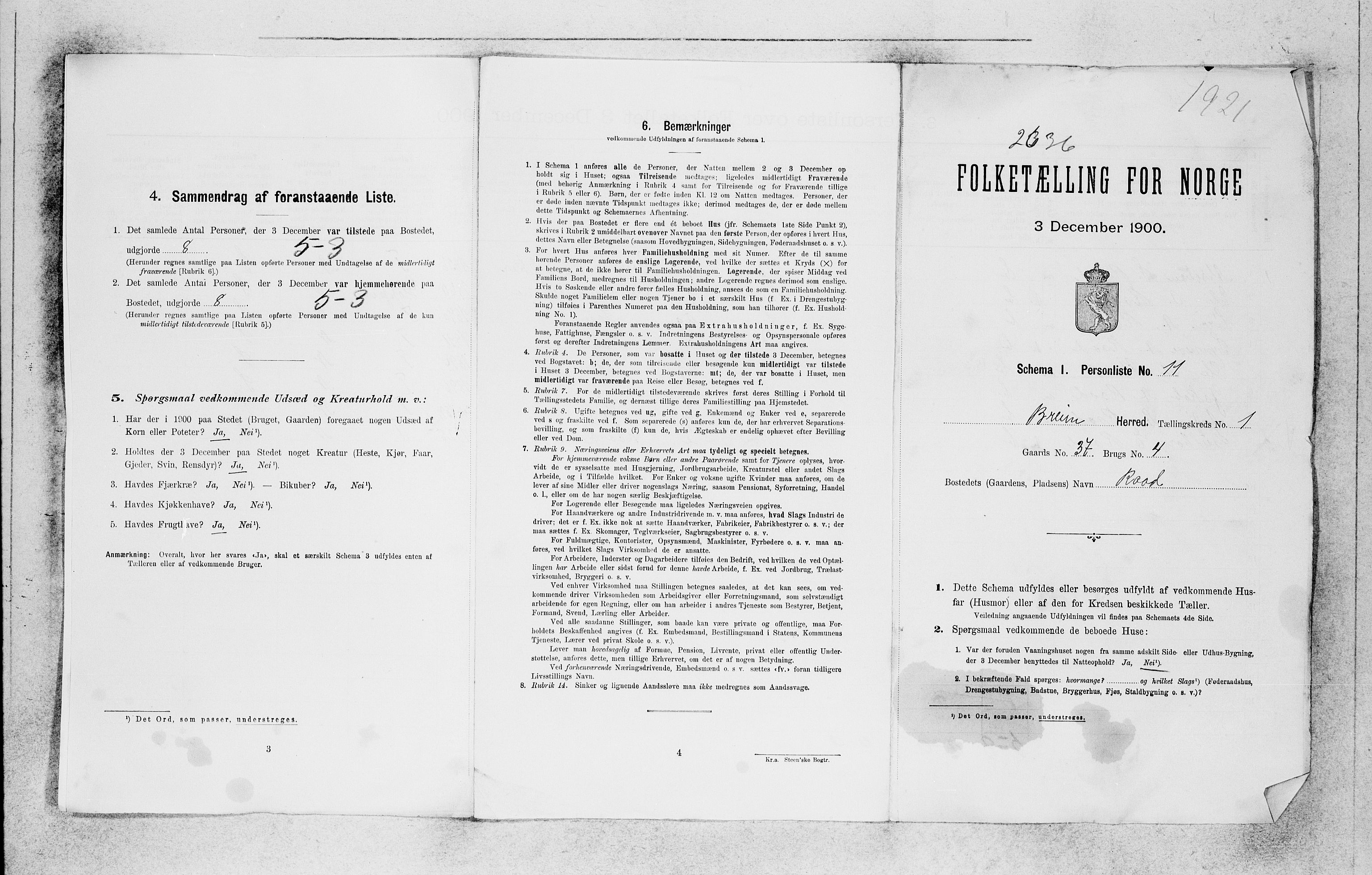 SAB, 1900 census for Breim, 1900, p. 14