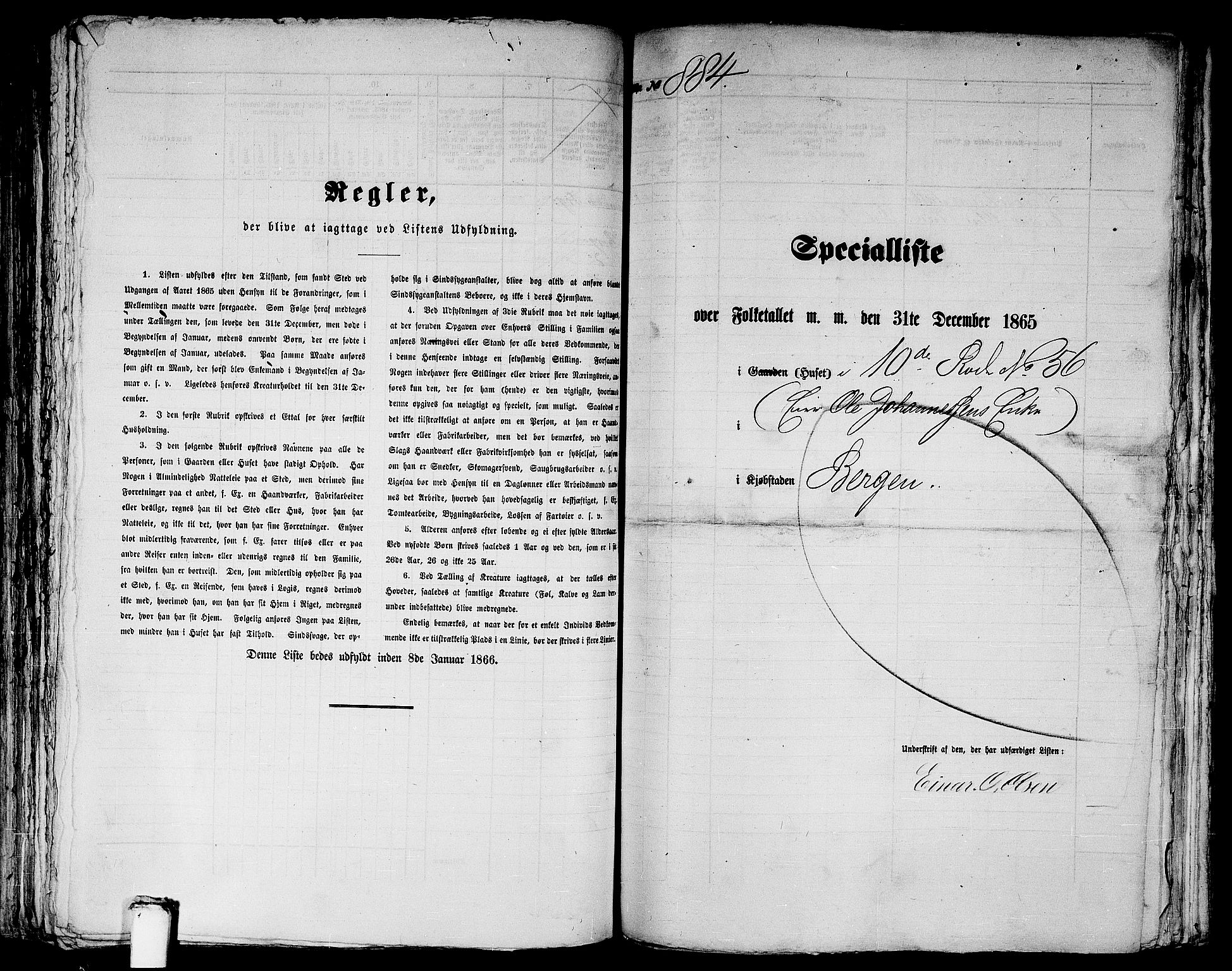 RA, 1865 census for Bergen, 1865, p. 1829