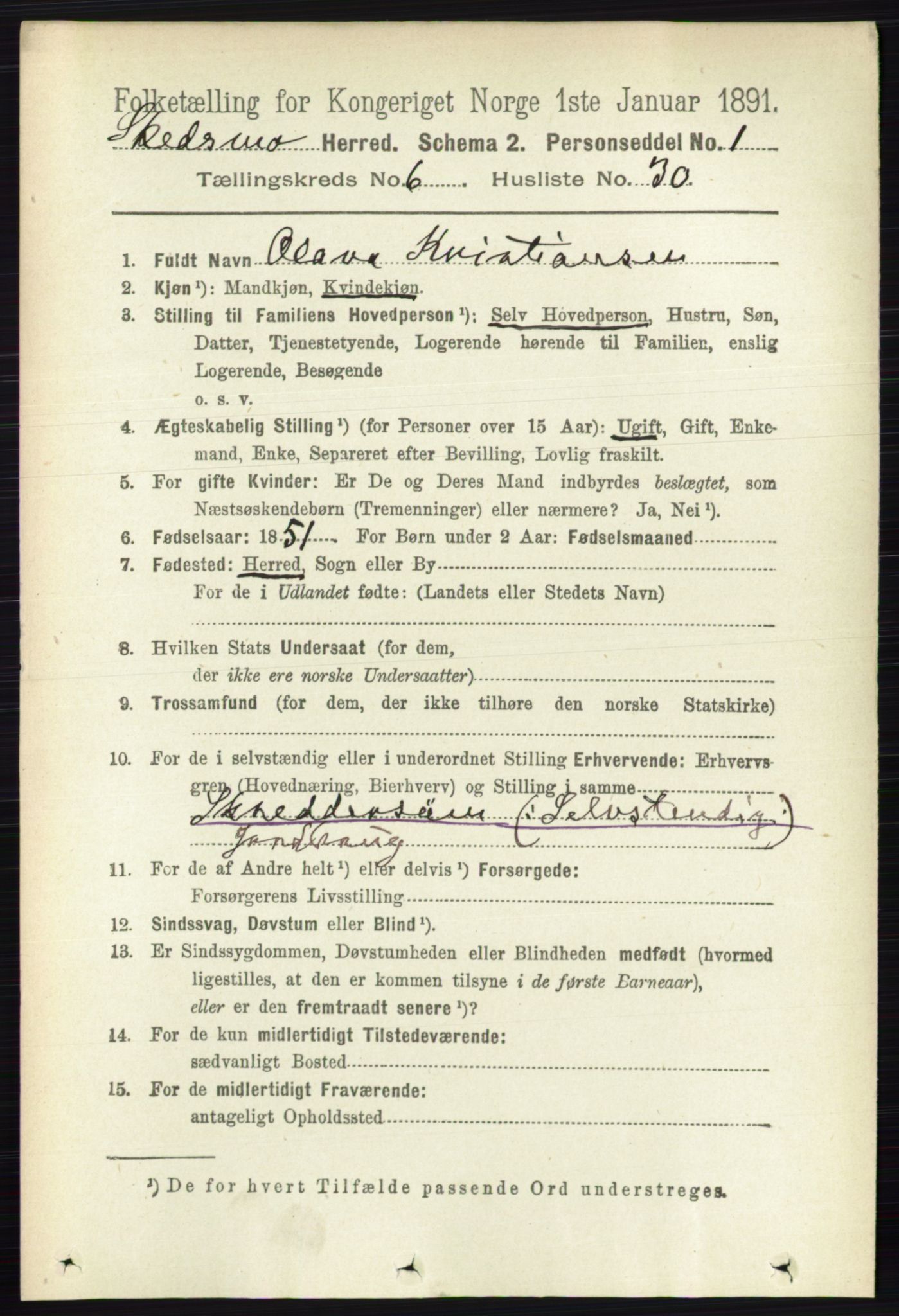 RA, 1891 census for 0231 Skedsmo, 1891, p. 2947