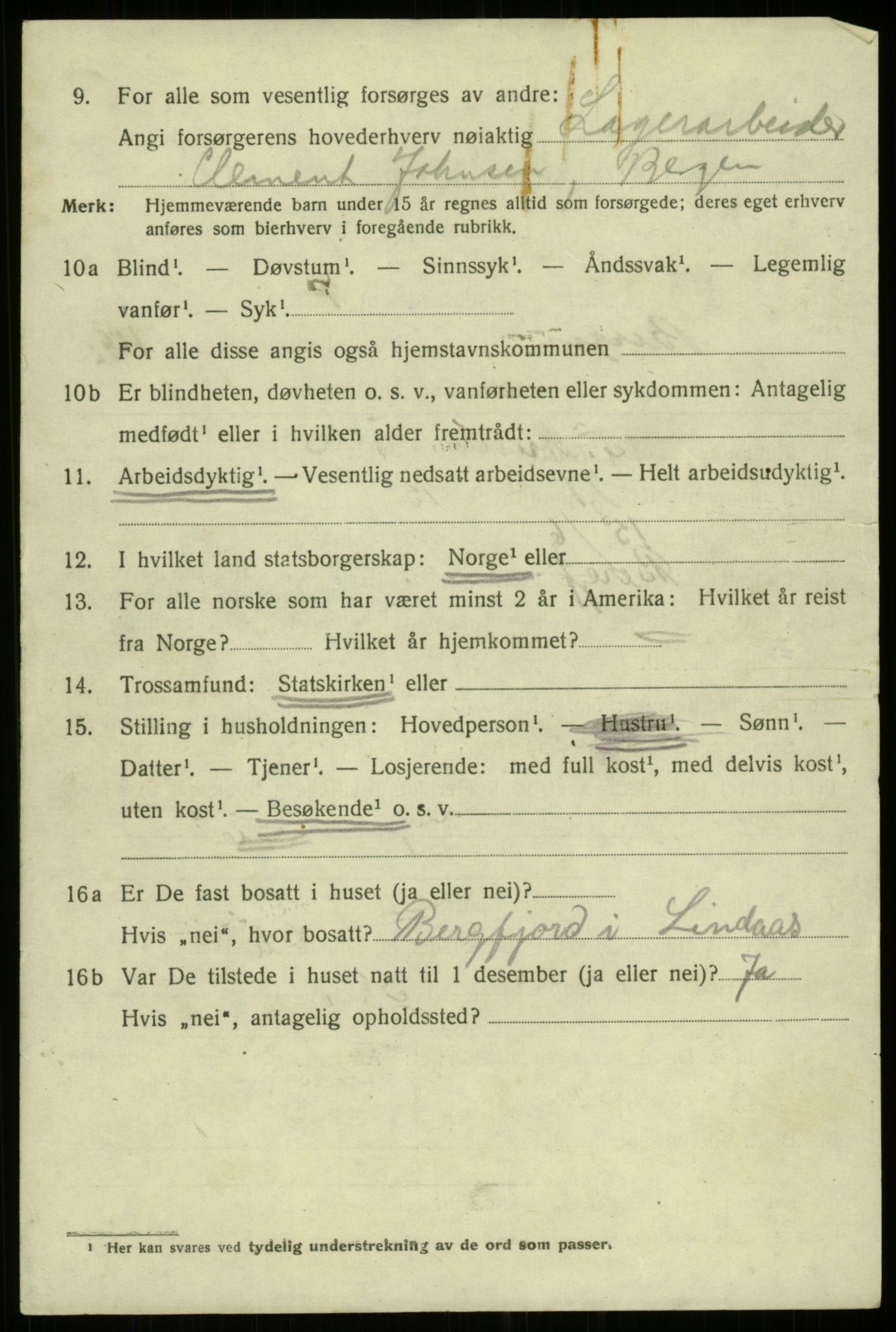 SAB, 1920 census for Bergen, 1920, p. 197736