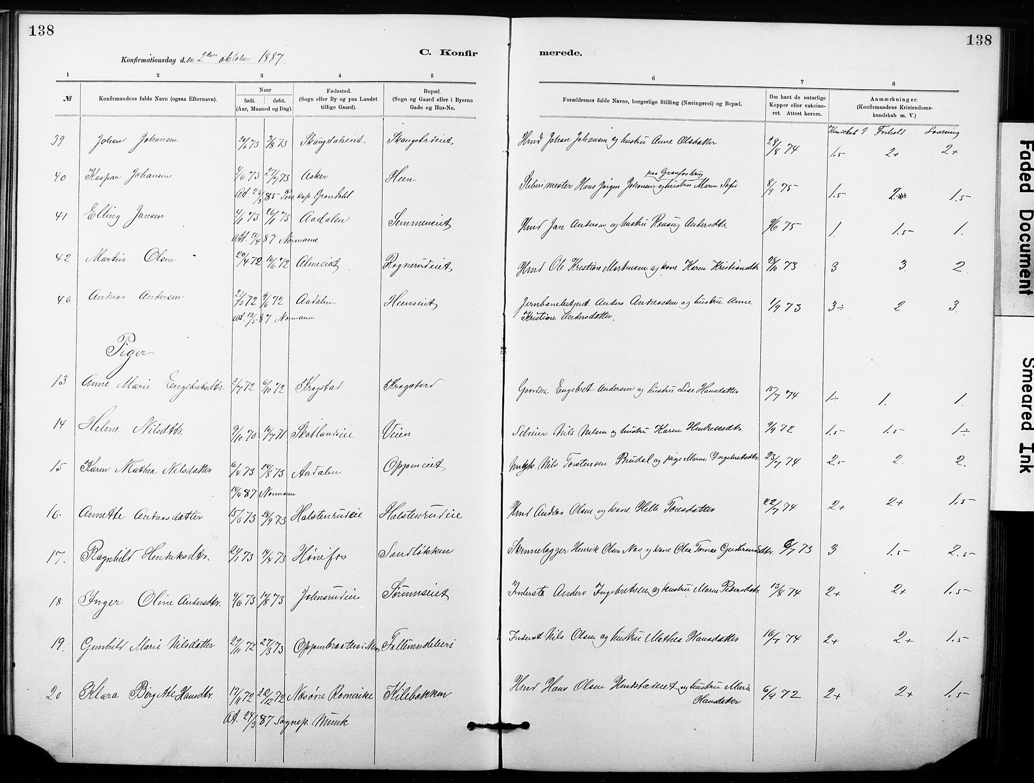 Hønefoss kirkebøker, AV/SAKO-A-609/G/Ga/L0001: Parish register (copy) no. 1, 1870-1887, p. 138