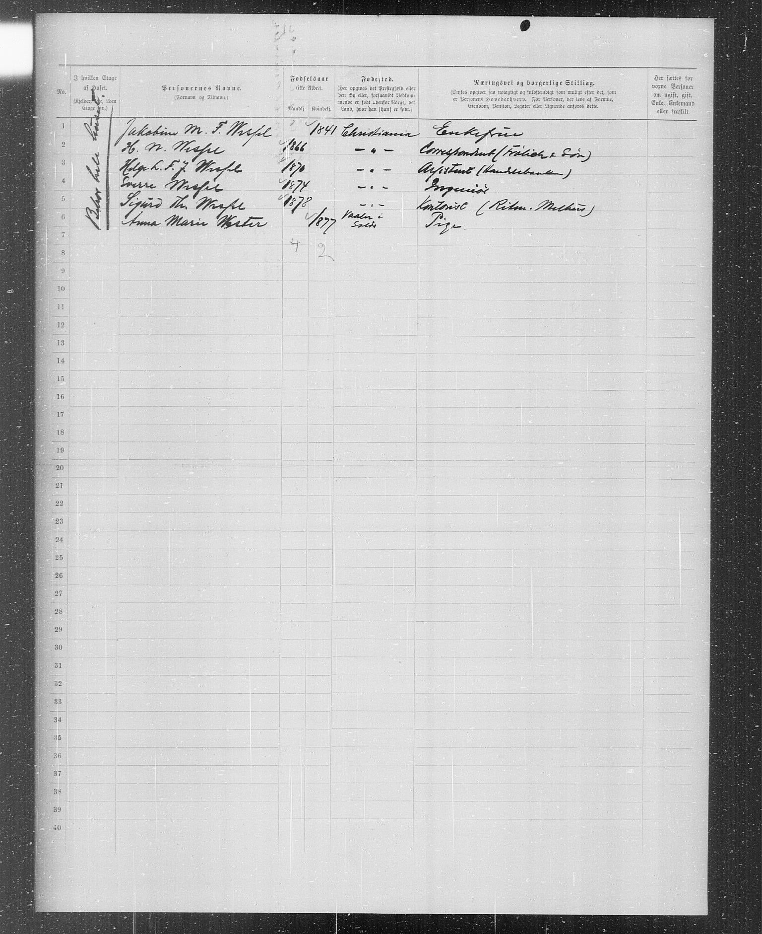 OBA, Municipal Census 1899 for Kristiania, 1899, p. 296