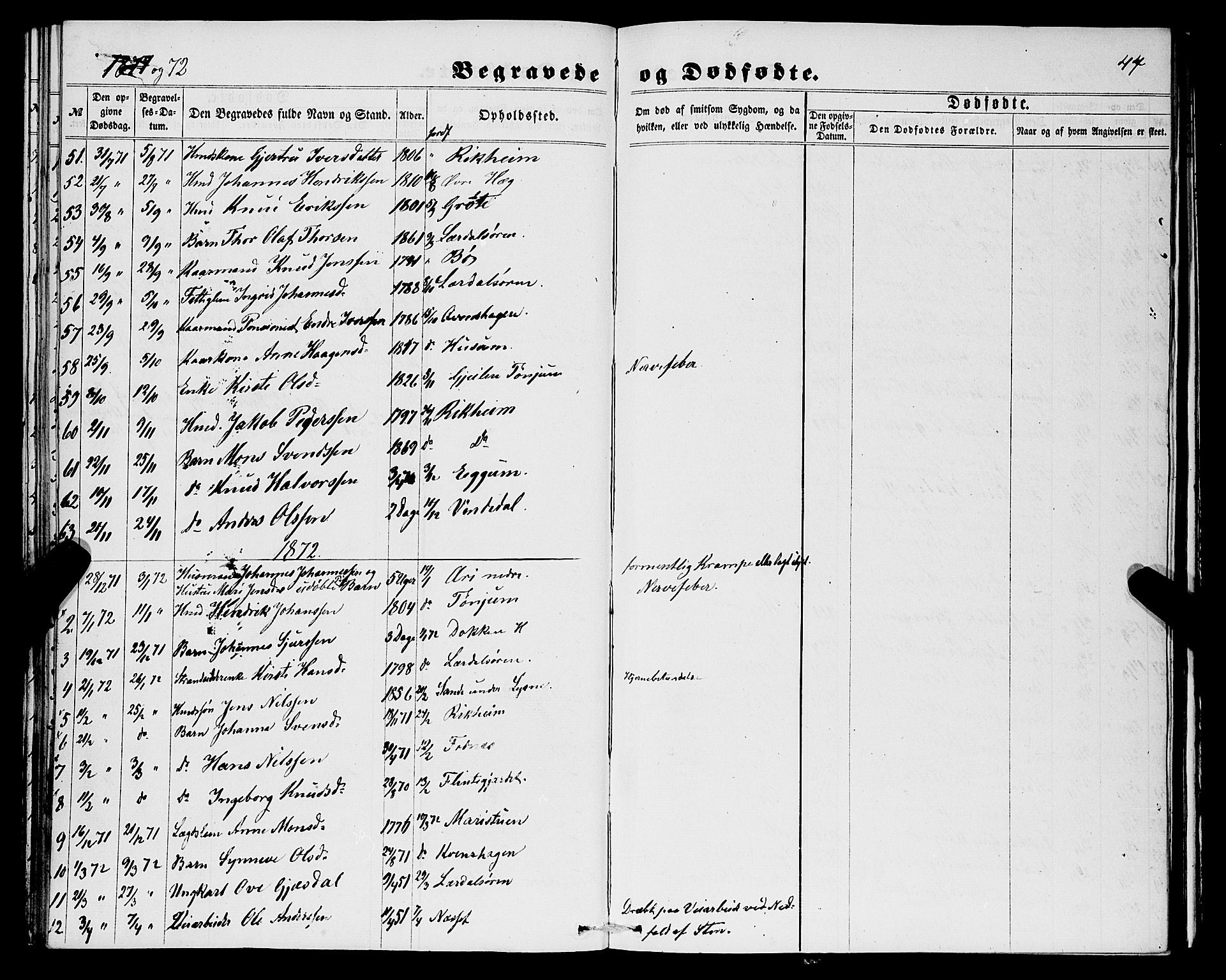 Lærdal sokneprestembete, SAB/A-81201: Parish register (official) no. A 16, 1857-1877, p. 44