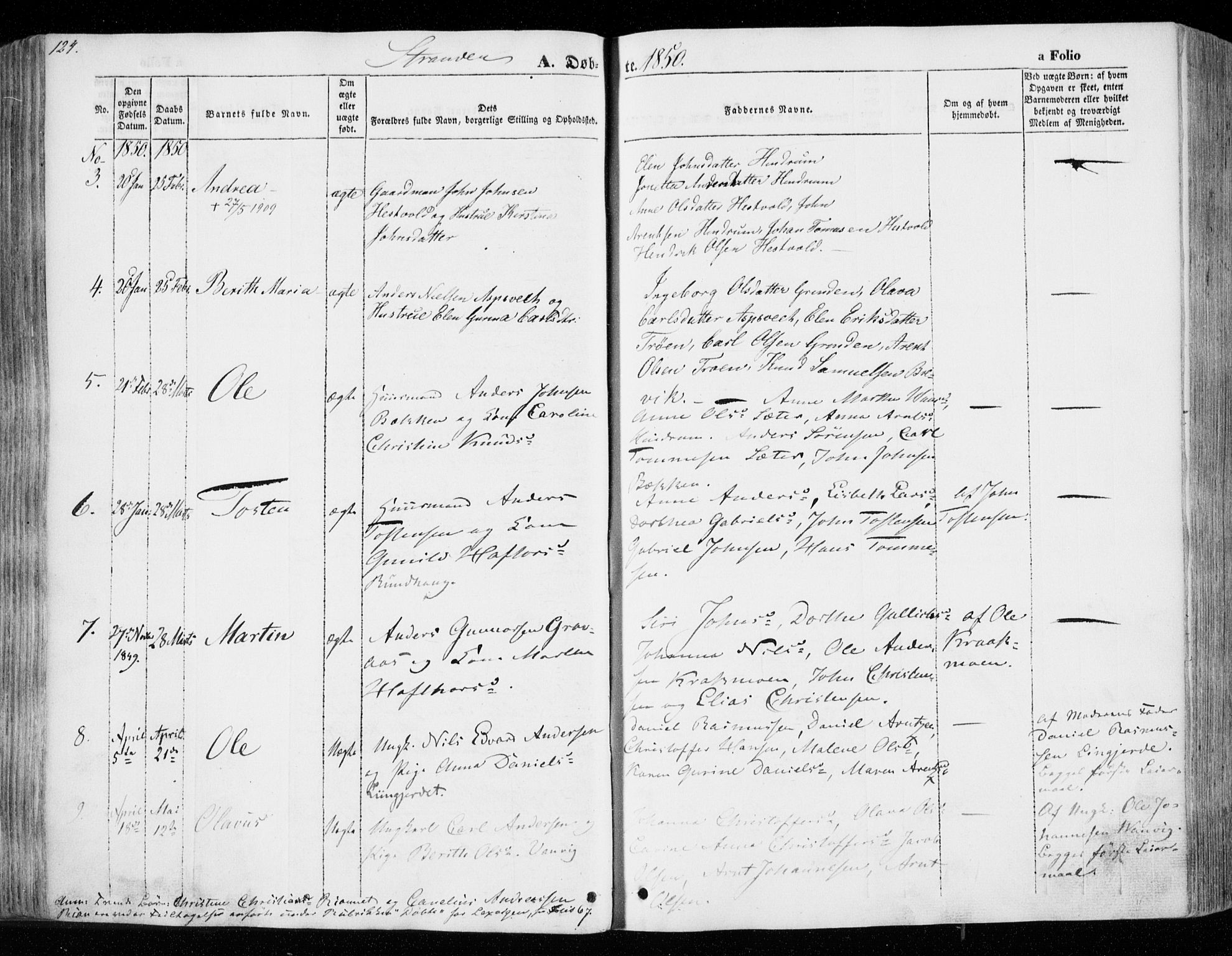Ministerialprotokoller, klokkerbøker og fødselsregistre - Nord-Trøndelag, SAT/A-1458/701/L0007: Parish register (official) no. 701A07 /2, 1842-1854, p. 124