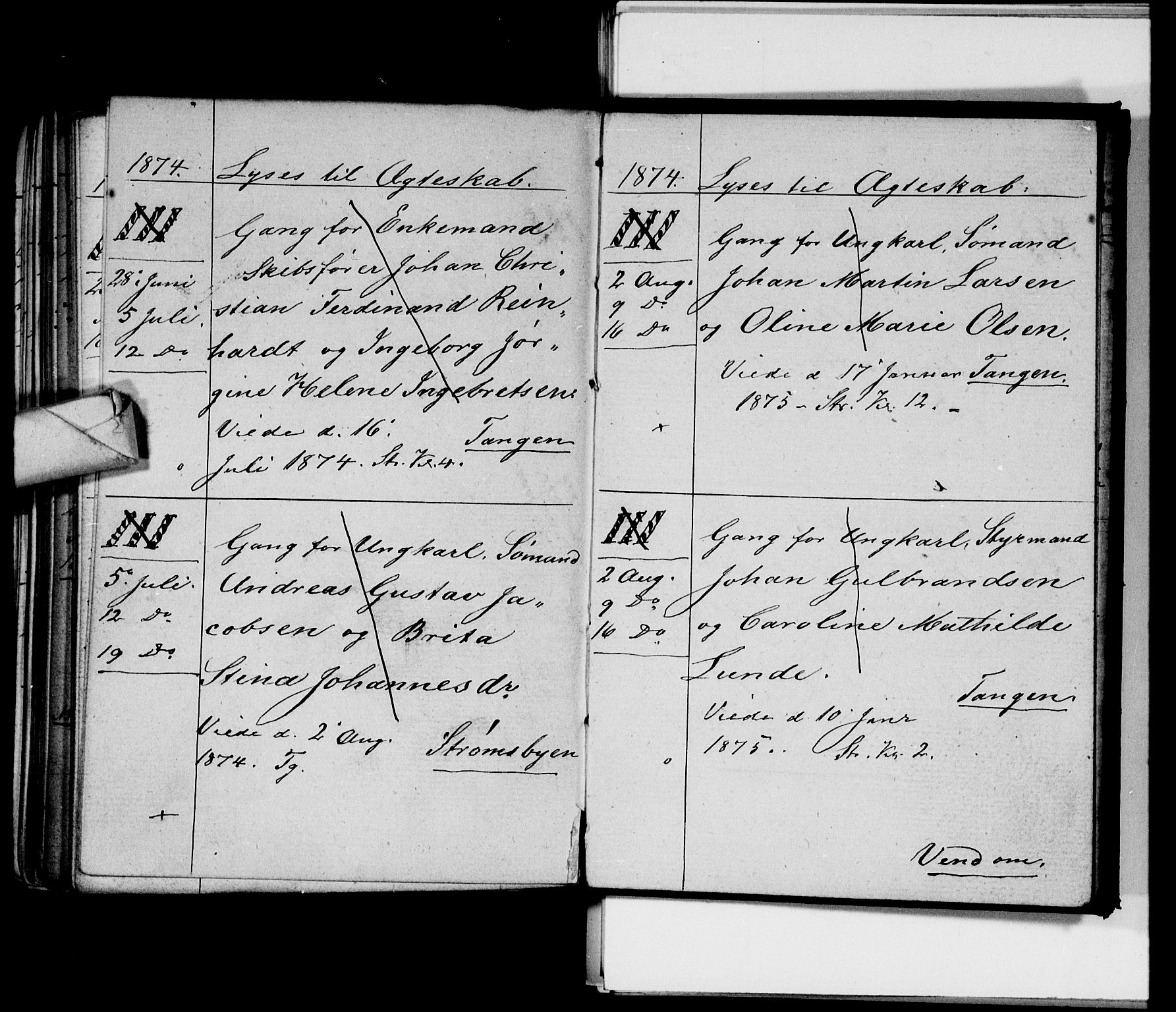 Strømsø kirkebøker, AV/SAKO-A-246/H/Ha/L0003: Banns register no. 3, 1866-1874