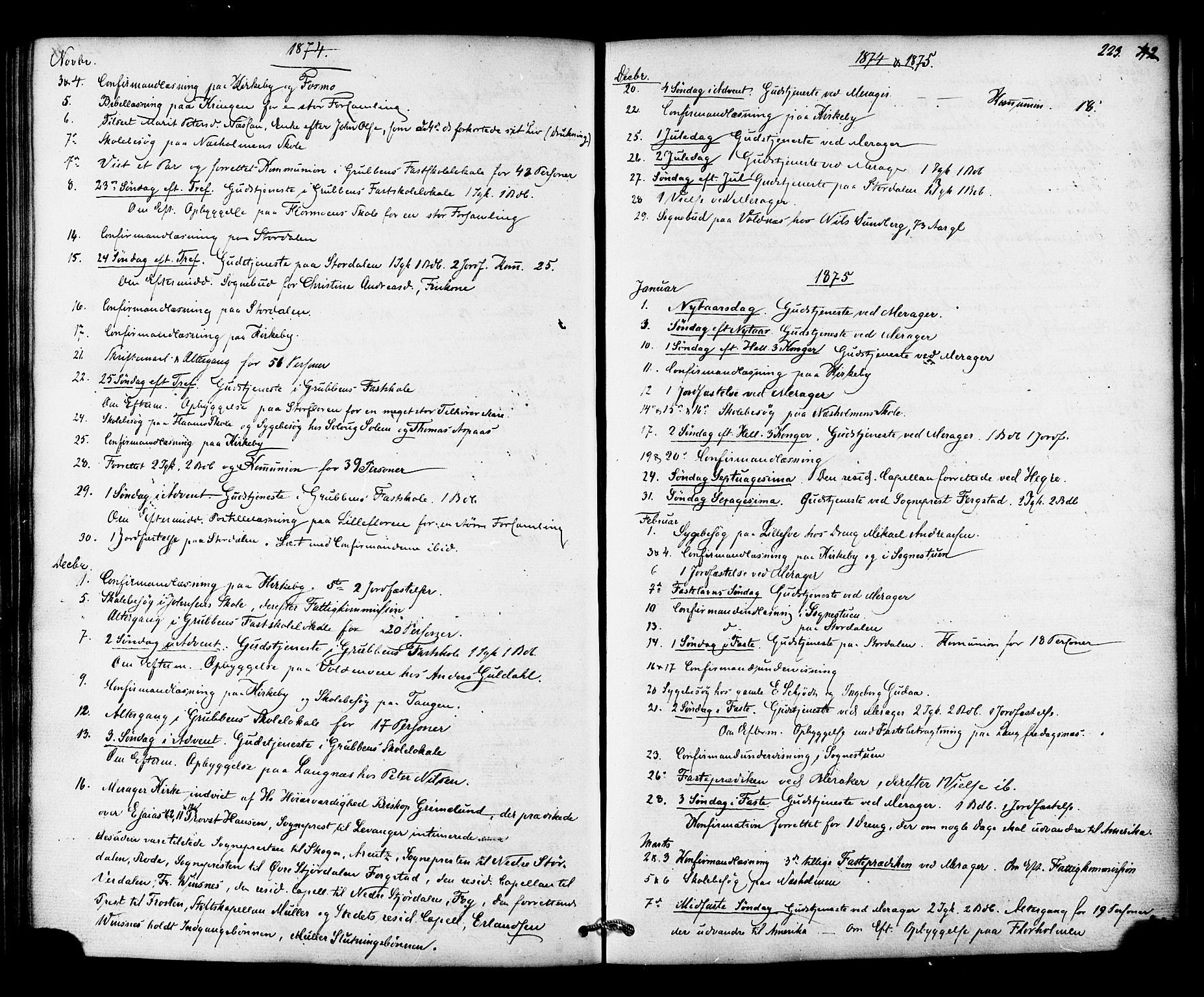 Ministerialprotokoller, klokkerbøker og fødselsregistre - Nord-Trøndelag, AV/SAT-A-1458/706/L0041: Parish register (official) no. 706A02, 1862-1877, p. 223