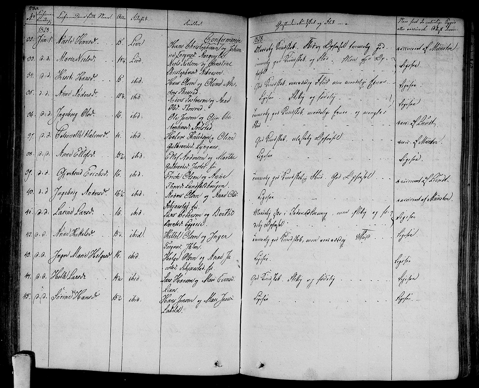 Lier kirkebøker, AV/SAKO-A-230/F/Fa/L0010: Parish register (official) no. I 10, 1827-1843, p. 230