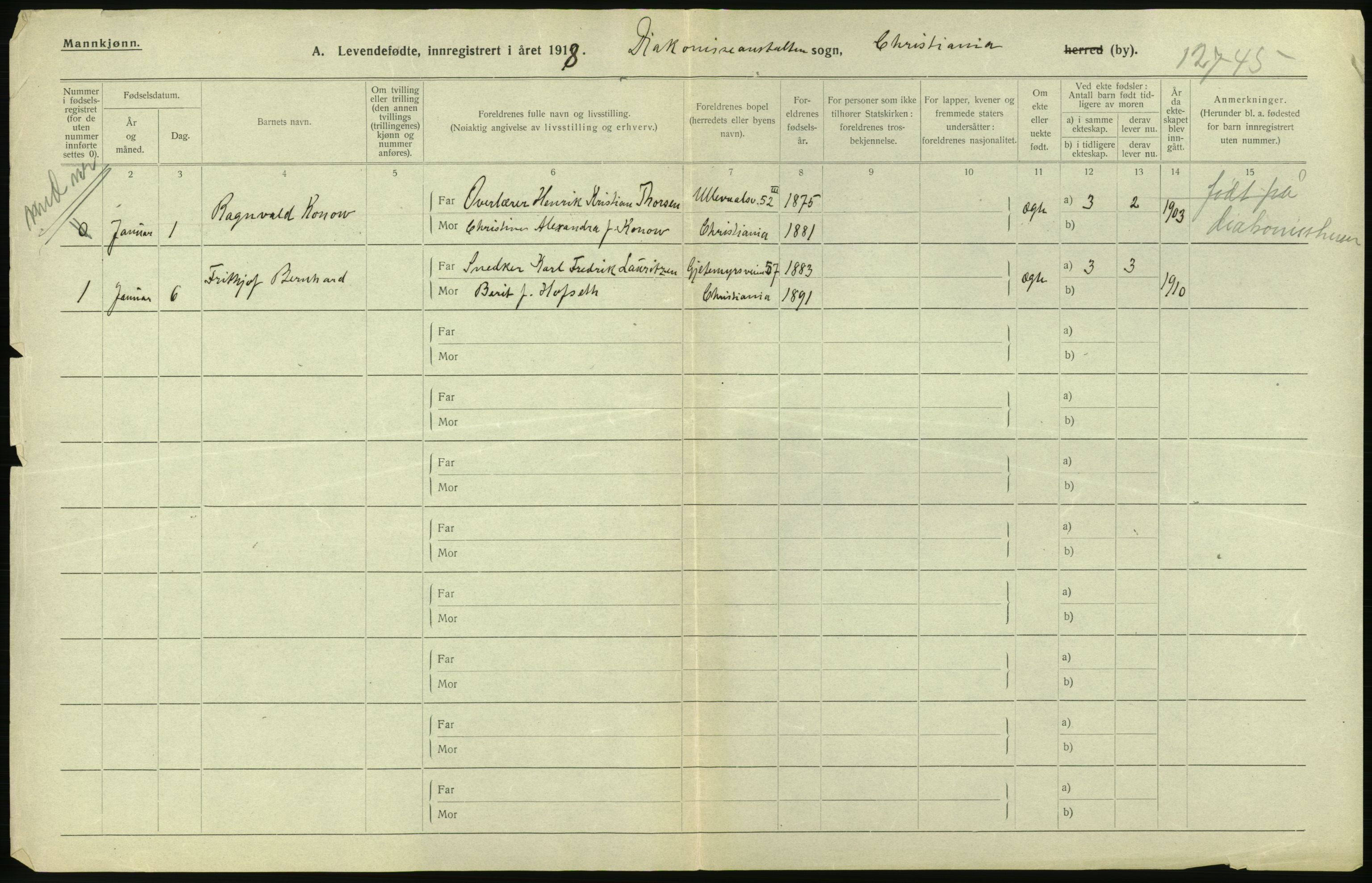 Statistisk sentralbyrå, Sosiodemografiske emner, Befolkning, AV/RA-S-2228/D/Df/Dfb/Dfbh/L0008: Kristiania: Levendefødte menn og kvinner., 1918, p. 232