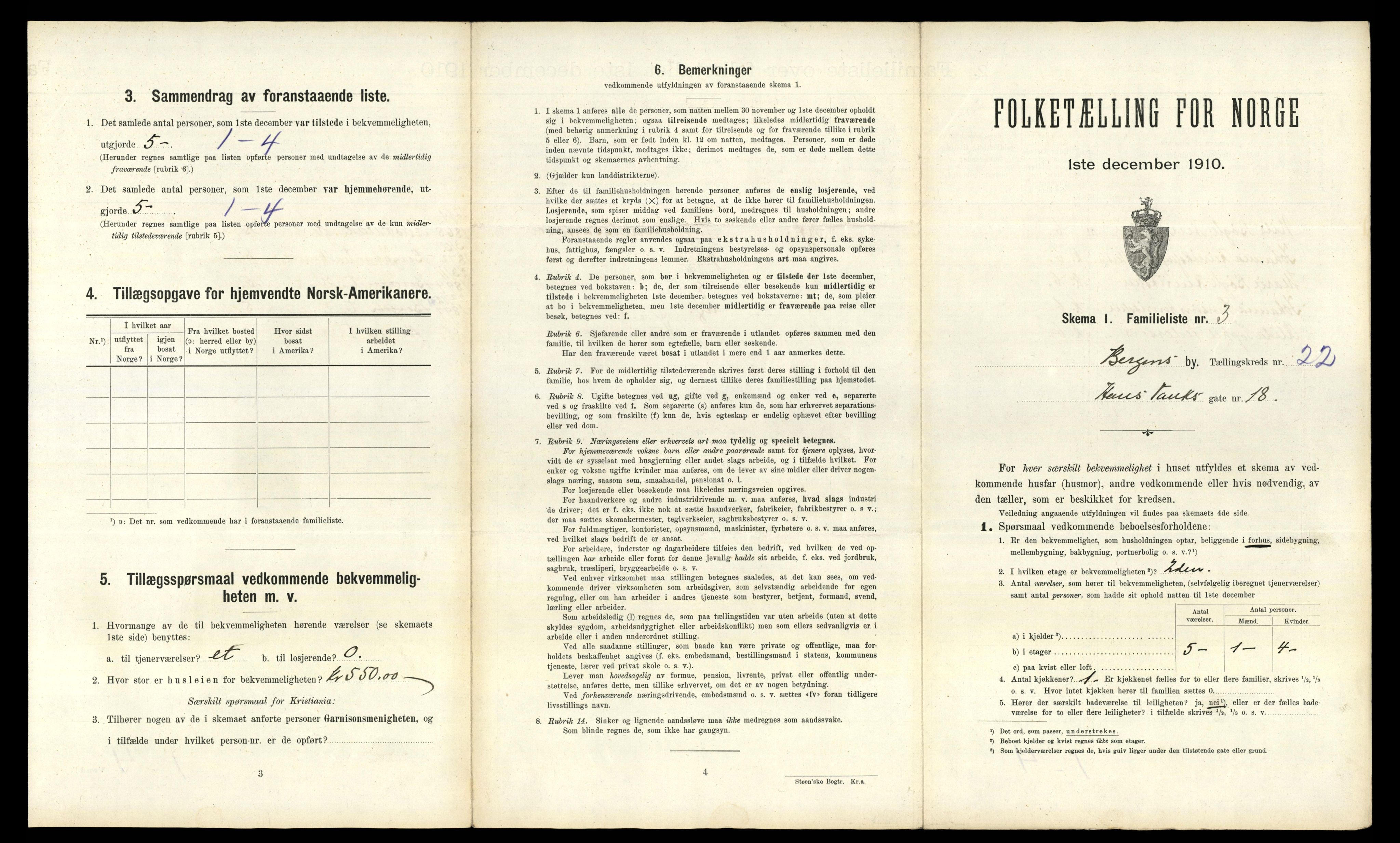 RA, 1910 census for Bergen, 1910, p. 7395