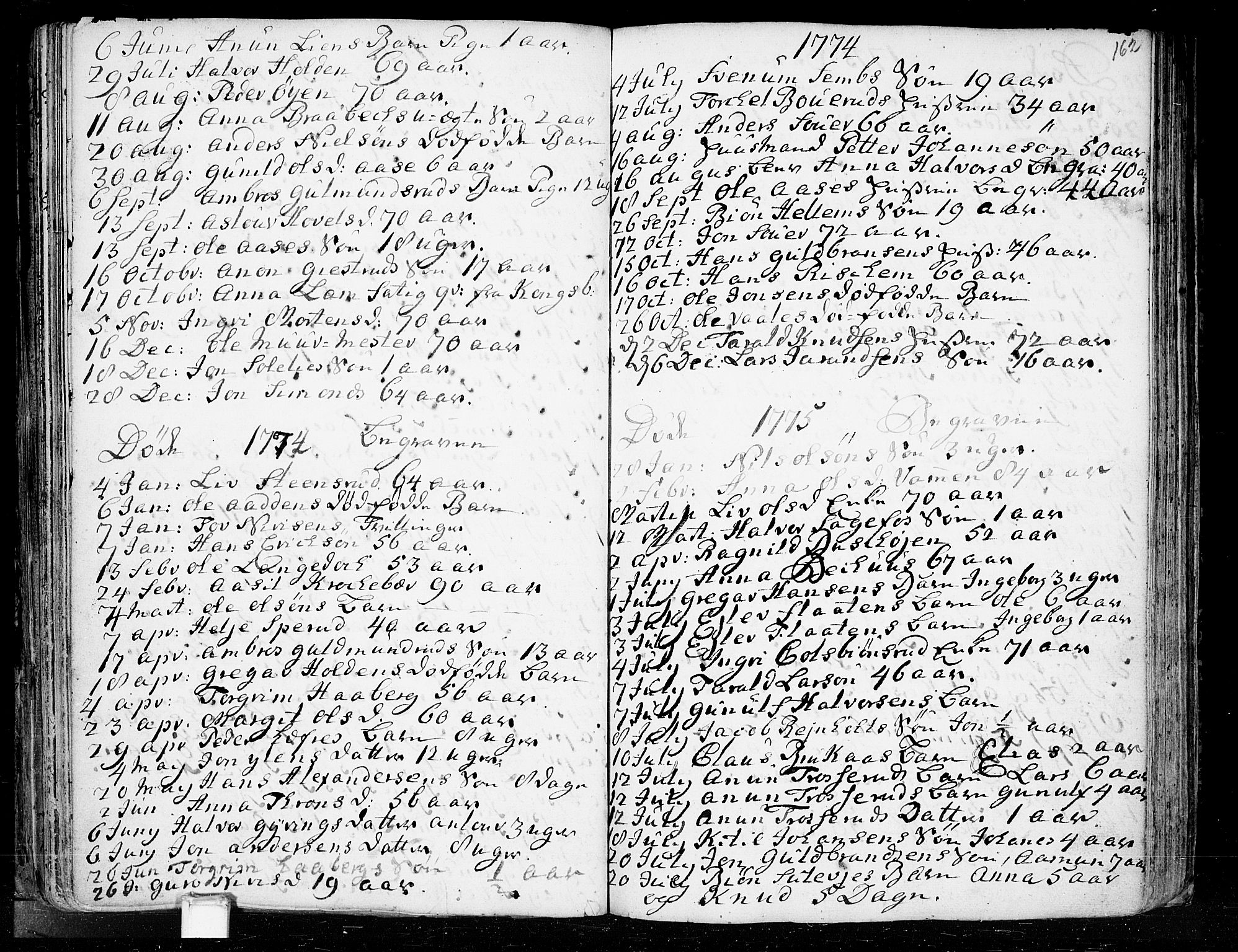 Heddal kirkebøker, AV/SAKO-A-268/F/Fa/L0003: Parish register (official) no. I 3, 1723-1783, p. 162