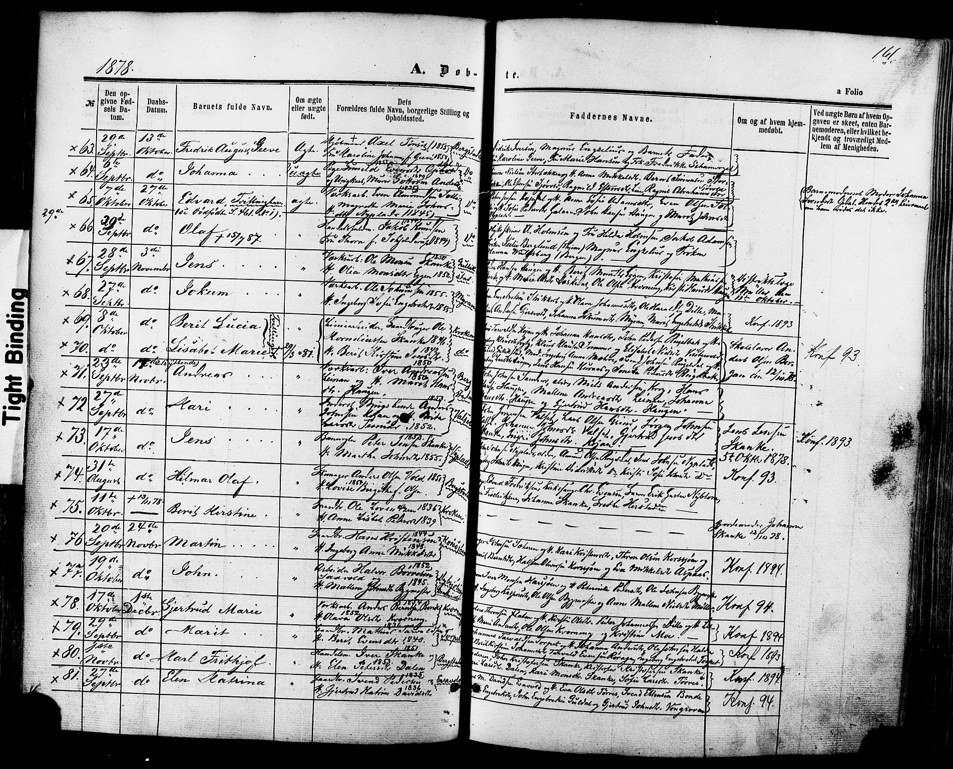 Ministerialprotokoller, klokkerbøker og fødselsregistre - Sør-Trøndelag, SAT/A-1456/681/L0932: Parish register (official) no. 681A10, 1860-1878, p. 161