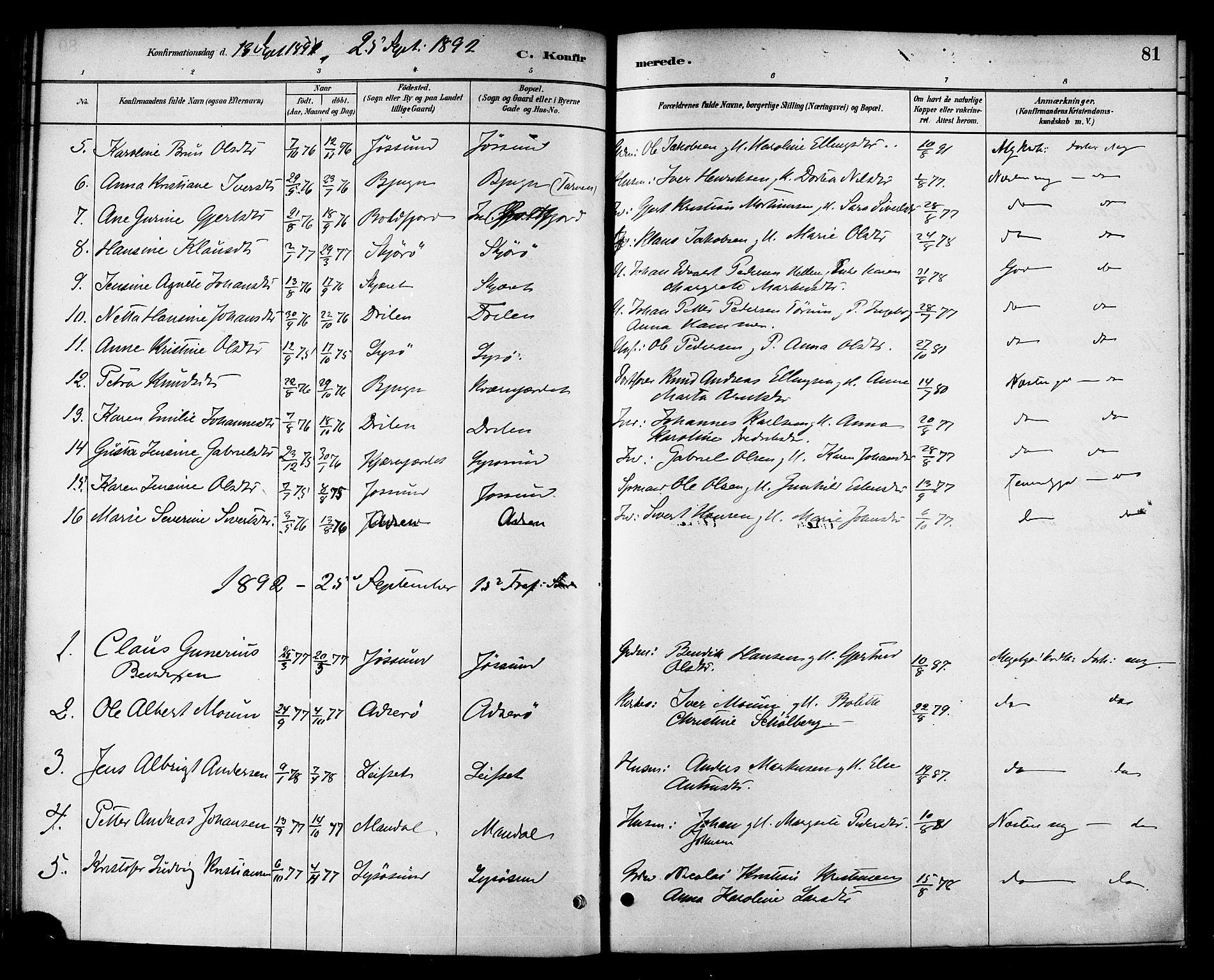 Ministerialprotokoller, klokkerbøker og fødselsregistre - Sør-Trøndelag, SAT/A-1456/654/L0663: Parish register (official) no. 654A01, 1880-1894, p. 81
