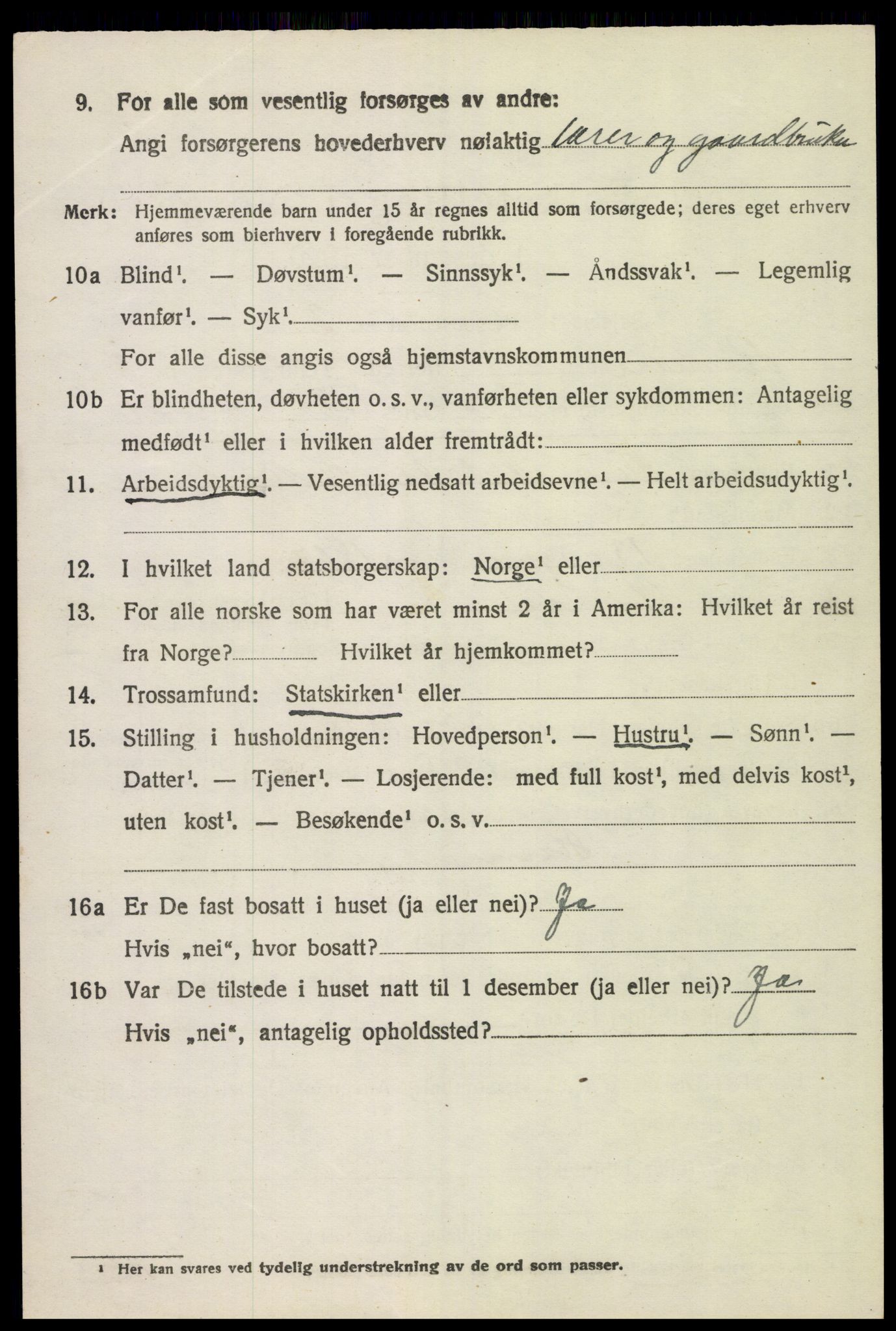 SAH, 1920 census for Romedal, 1920, p. 9568