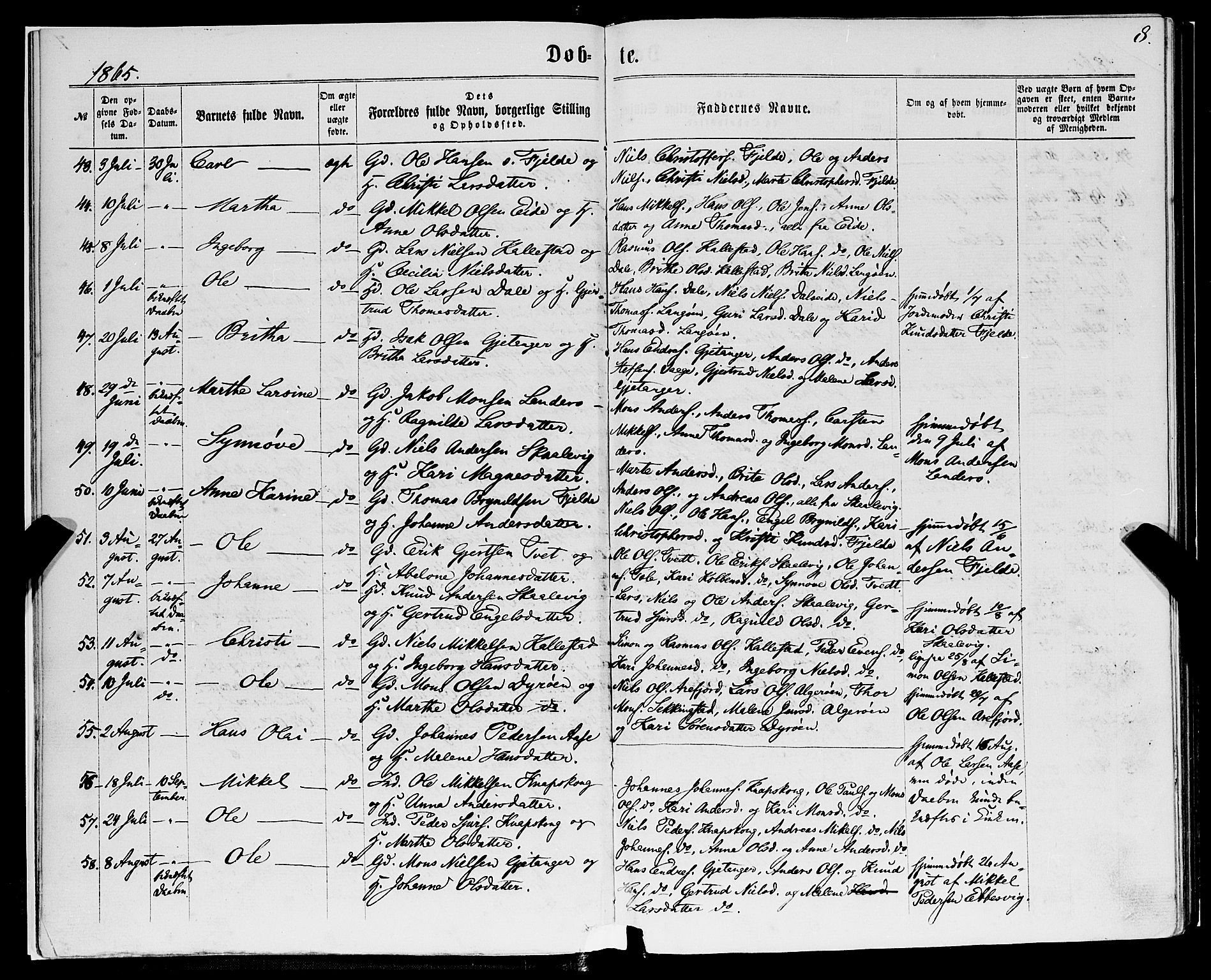Fjell sokneprestembete, SAB/A-75301/H/Haa: Parish register (official) no. A 3, 1864-1877, p. 8
