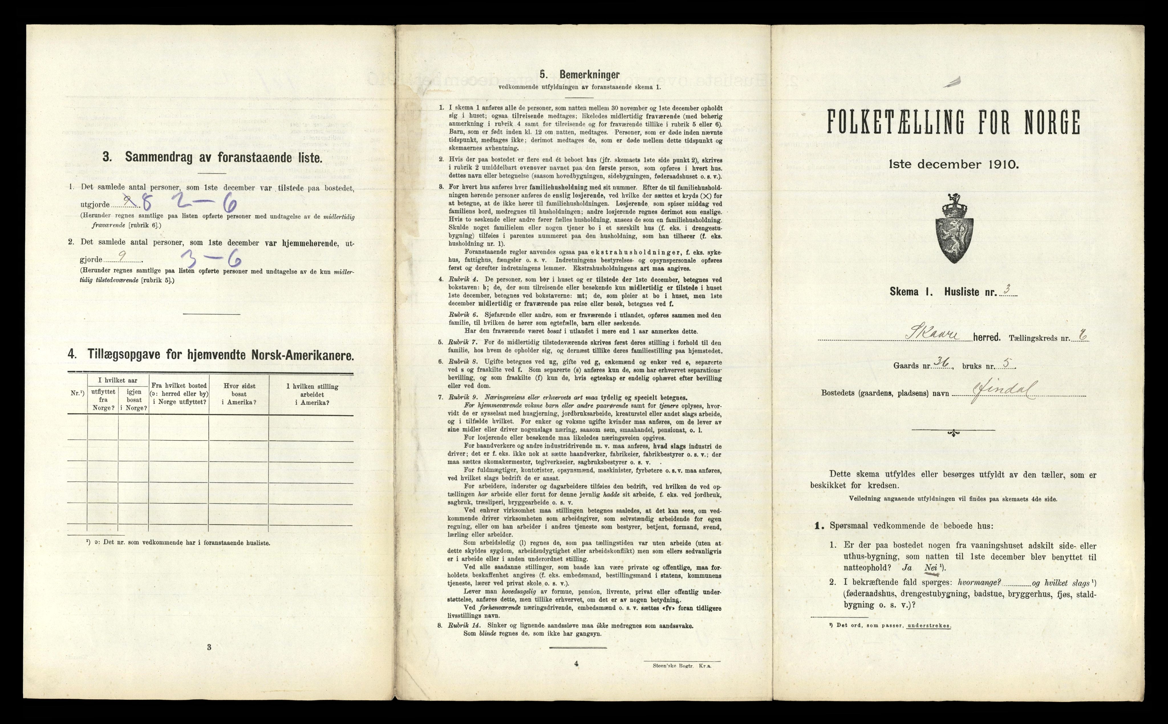 RA, 1910 census for Skåre, 1910, p. 488