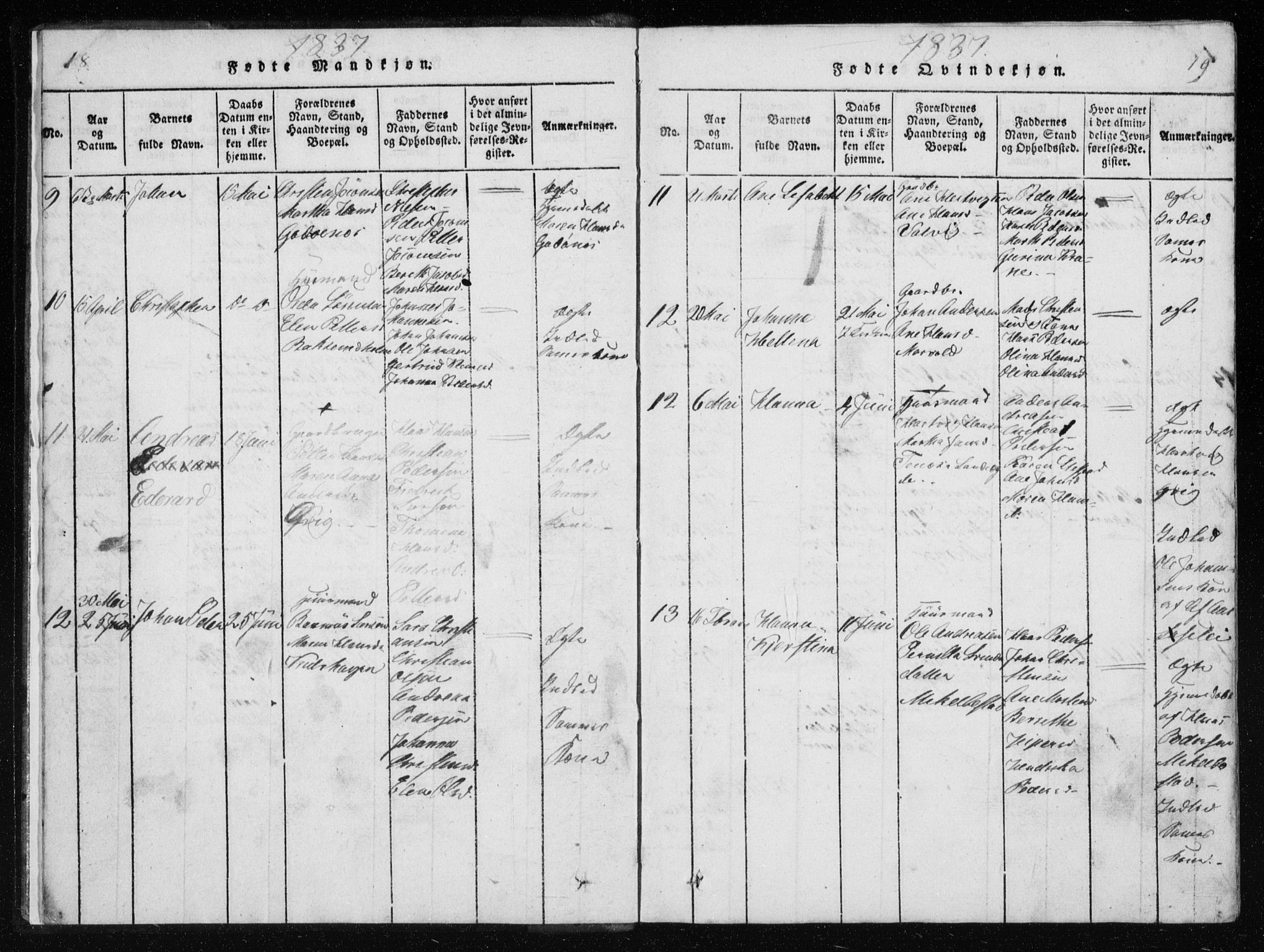 Ministerialprotokoller, klokkerbøker og fødselsregistre - Nordland, AV/SAT-A-1459/801/L0027: Parish register (copy) no. 801C02, 1835-1845, p. 18-19