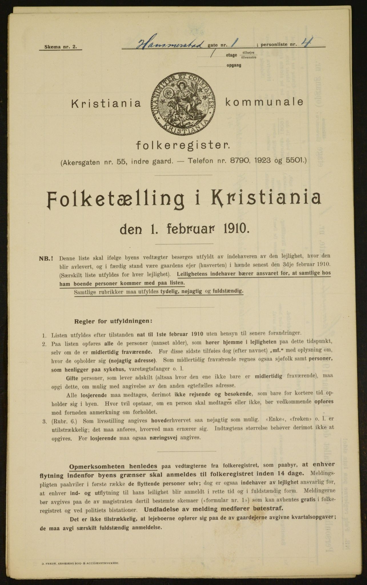 OBA, Municipal Census 1910 for Kristiania, 1910, p. 32379