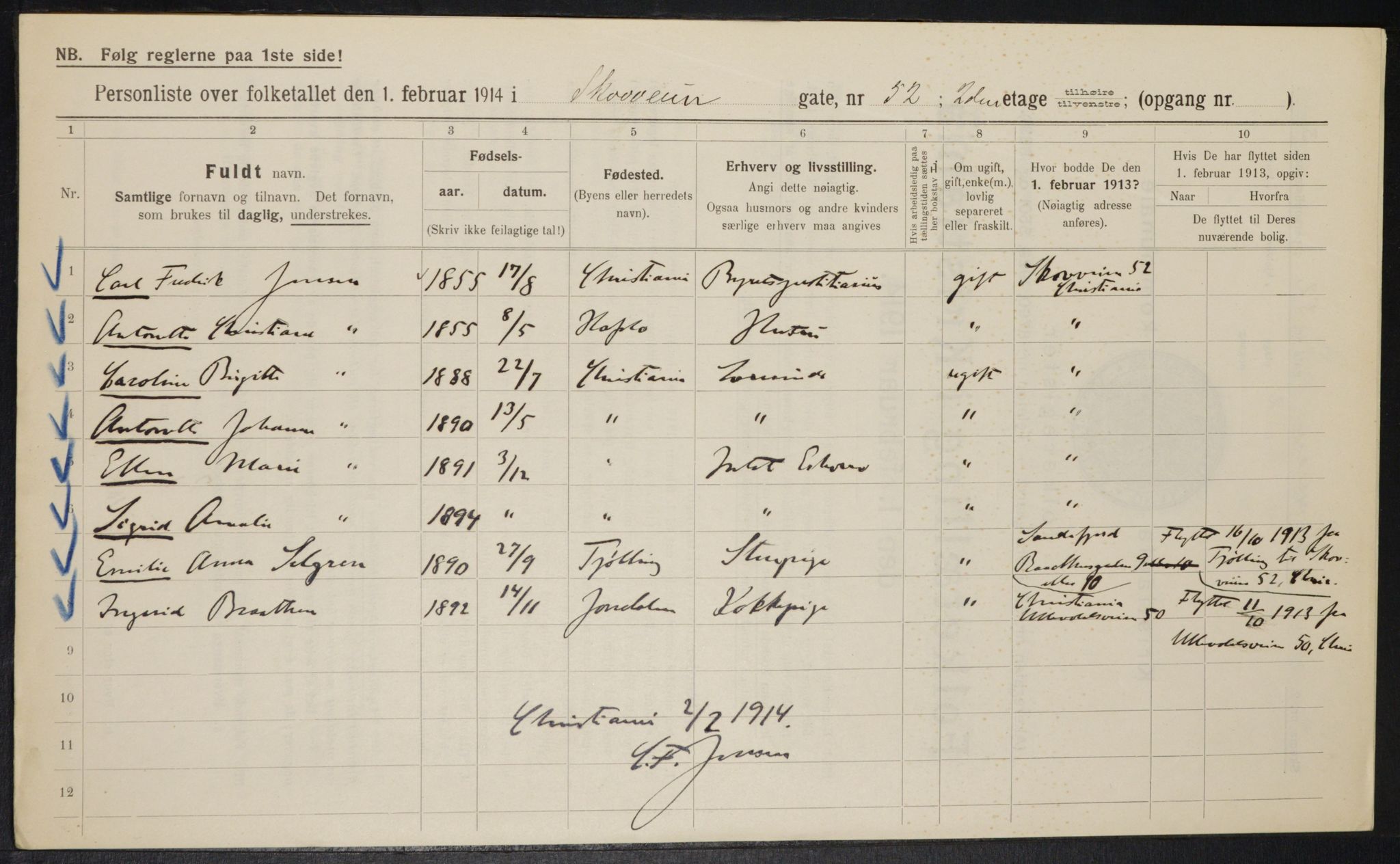 OBA, Municipal Census 1914 for Kristiania, 1914, p. 96770