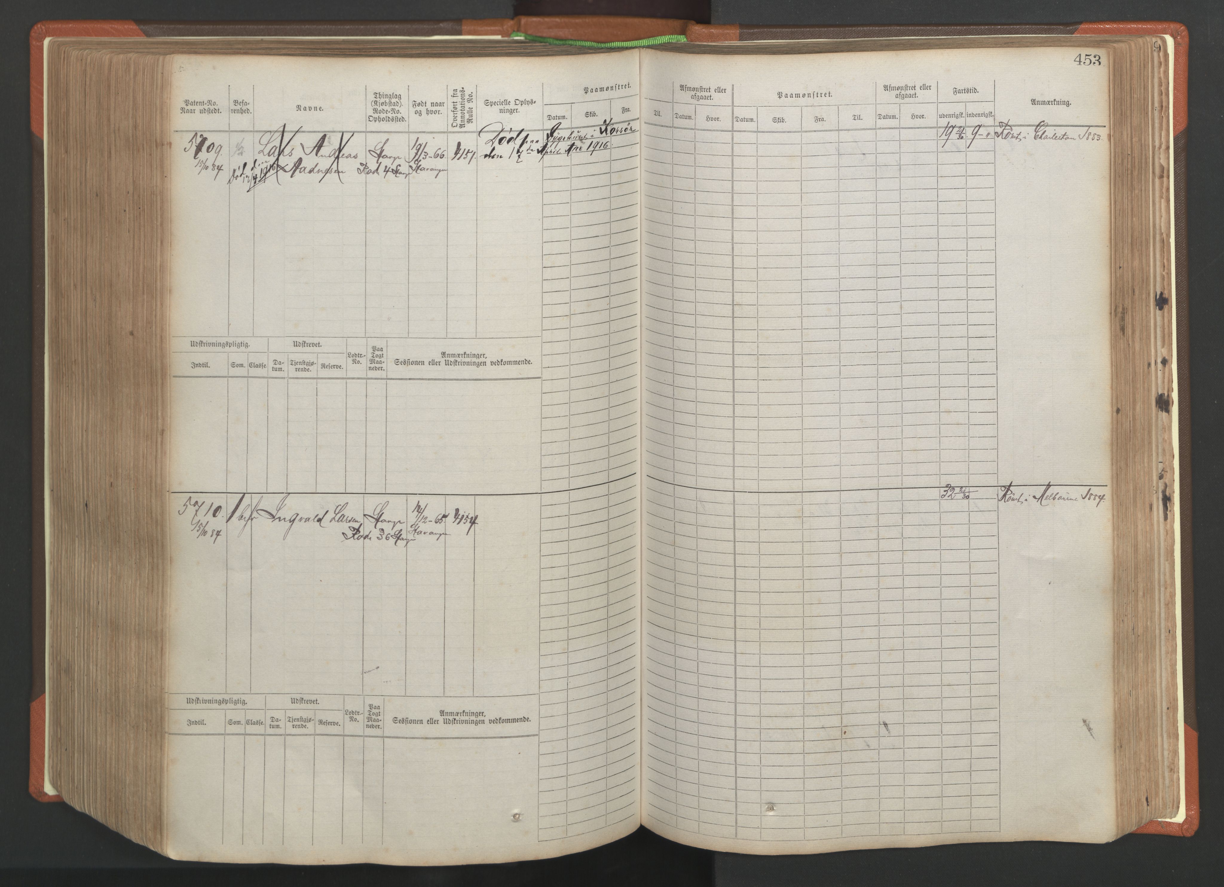 Stavanger sjømannskontor, AV/SAST-A-102006/F/Fb/Fbb/L0009: Sjøfartshovedrulle, patentnr. 4805-6006, 1879-1887, p. 459