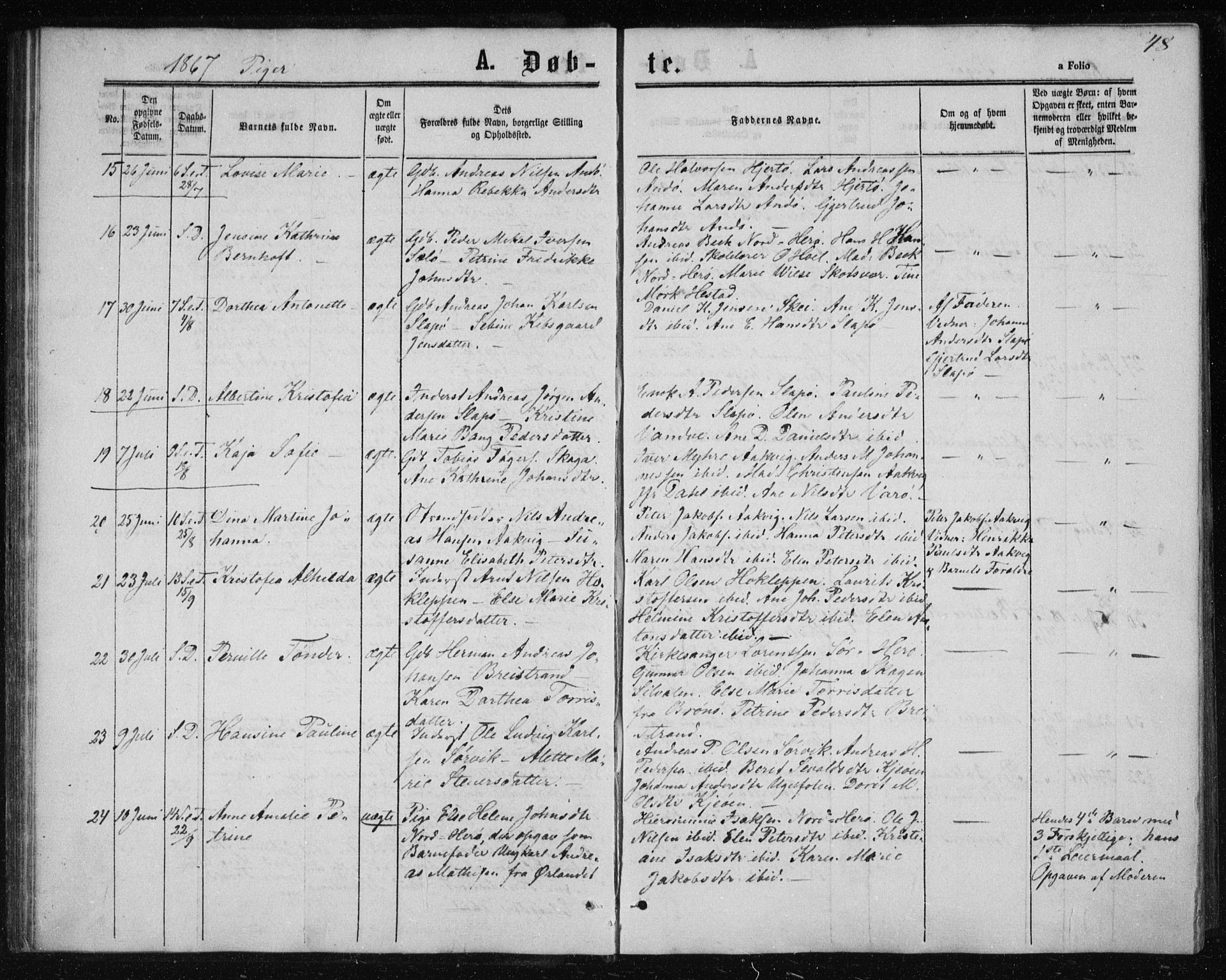 Ministerialprotokoller, klokkerbøker og fødselsregistre - Nordland, SAT/A-1459/834/L0505: Parish register (official) no. 834A03, 1862-1871, p. 48