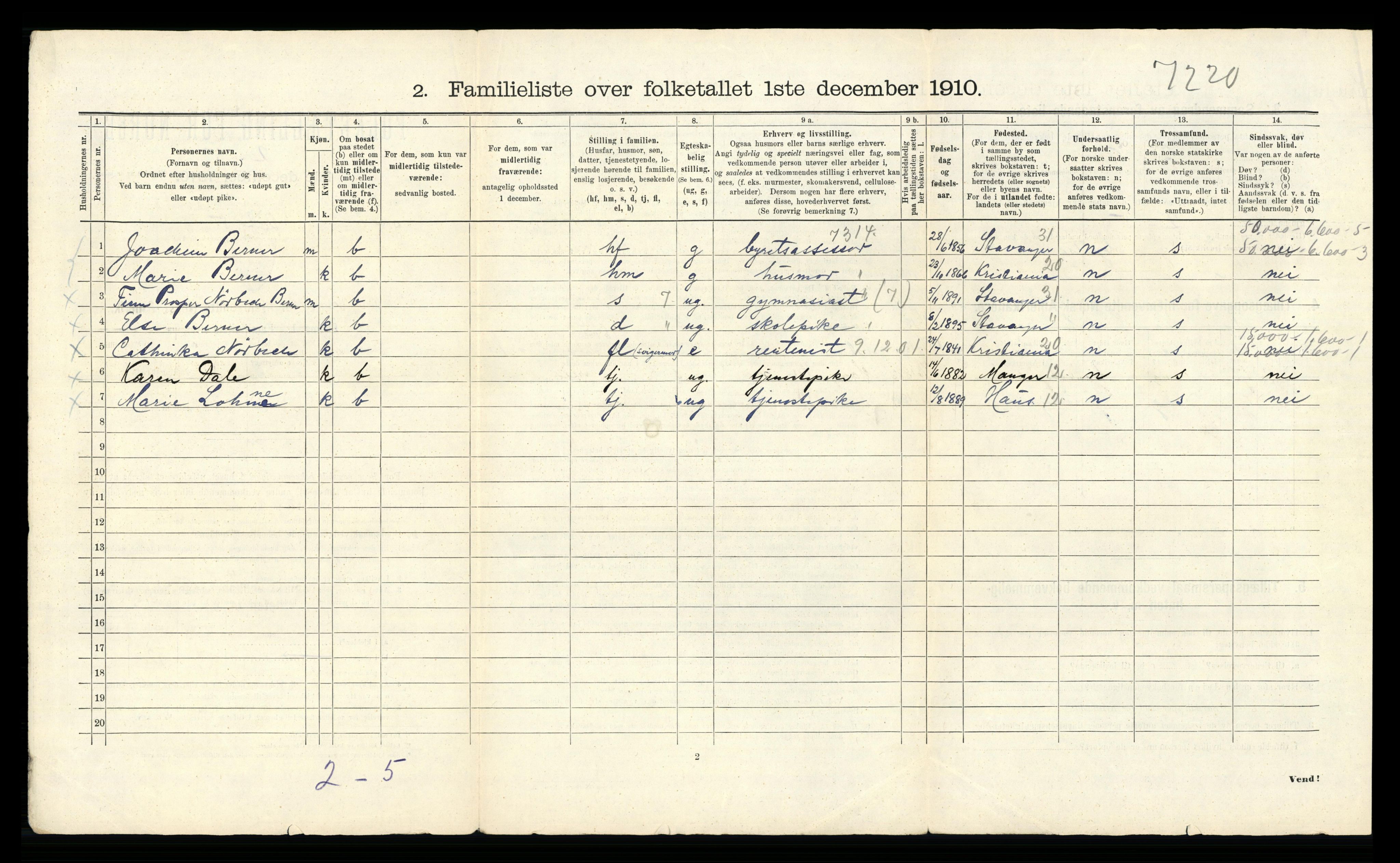 RA, 1910 census for Bergen, 1910, p. 21296