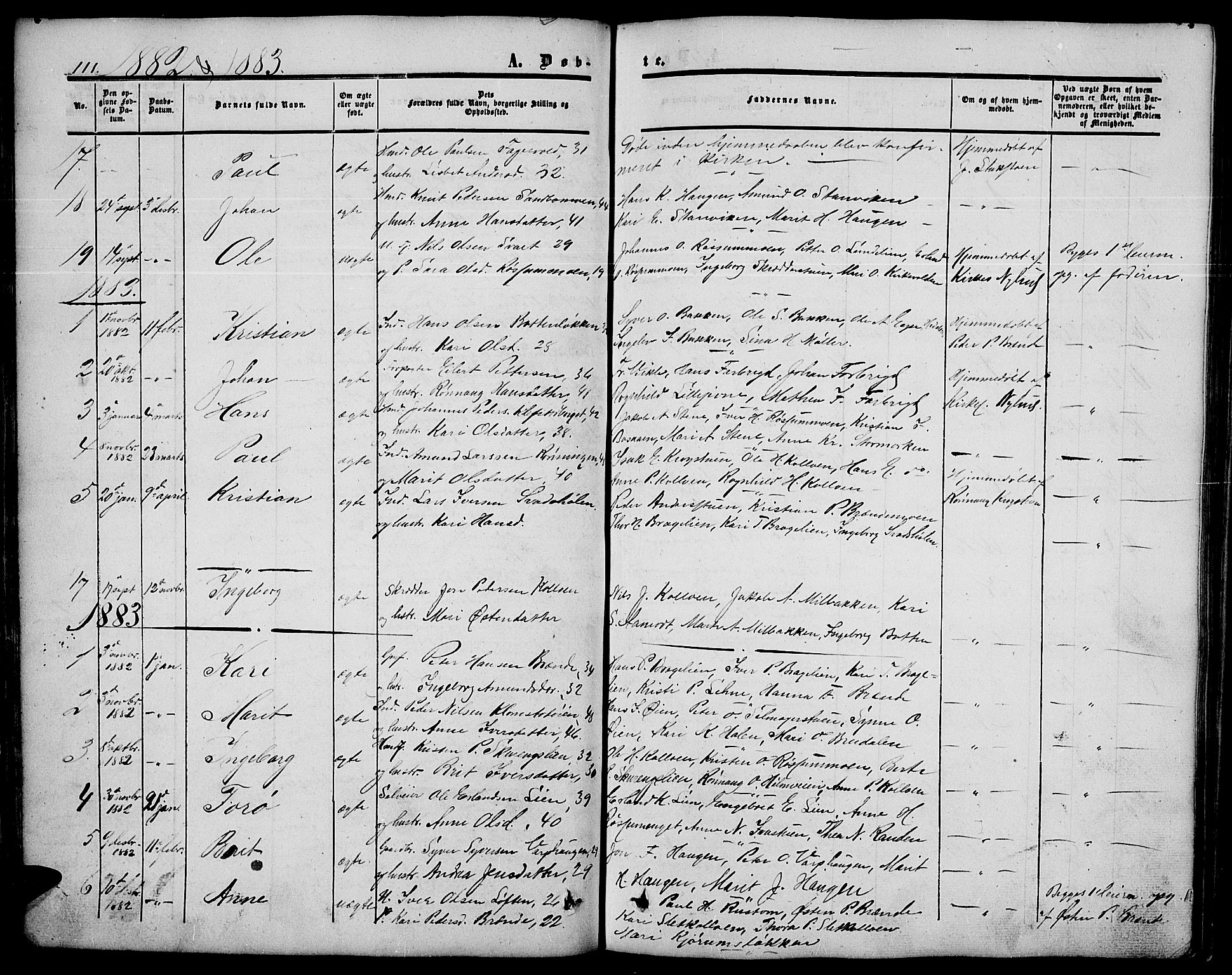 Nord-Fron prestekontor, SAH/PREST-080/H/Ha/Hab/L0003: Parish register (copy) no. 3, 1851-1886, p. 111