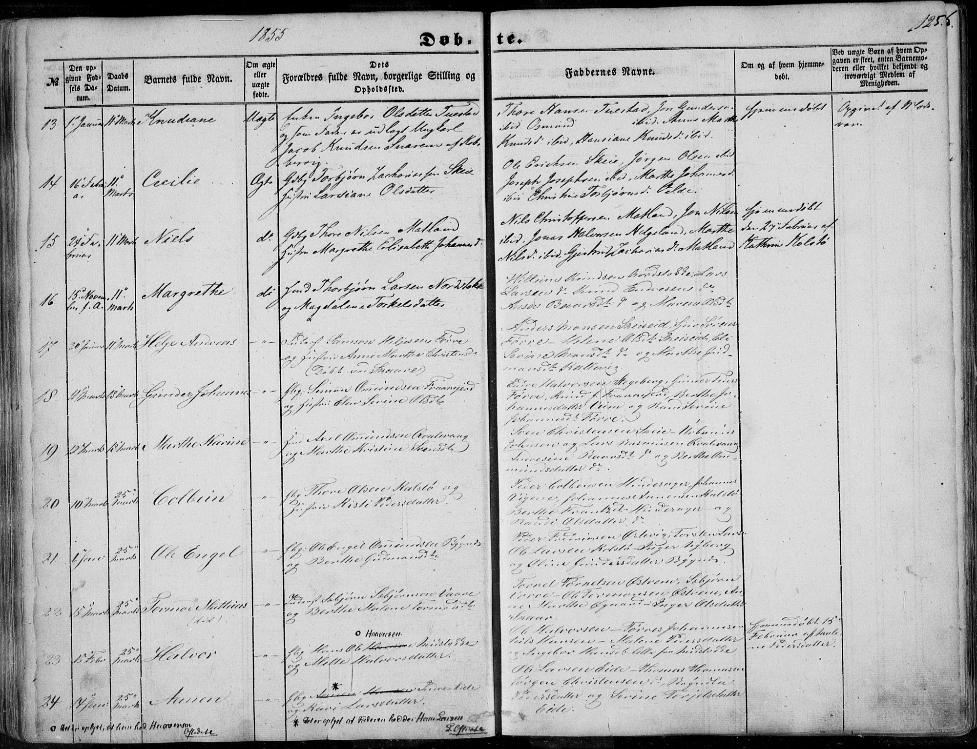 Avaldsnes sokneprestkontor, AV/SAST-A -101851/H/Ha/Haa/L0008: Parish register (official) no. A 8, 1847-1857, p. 125