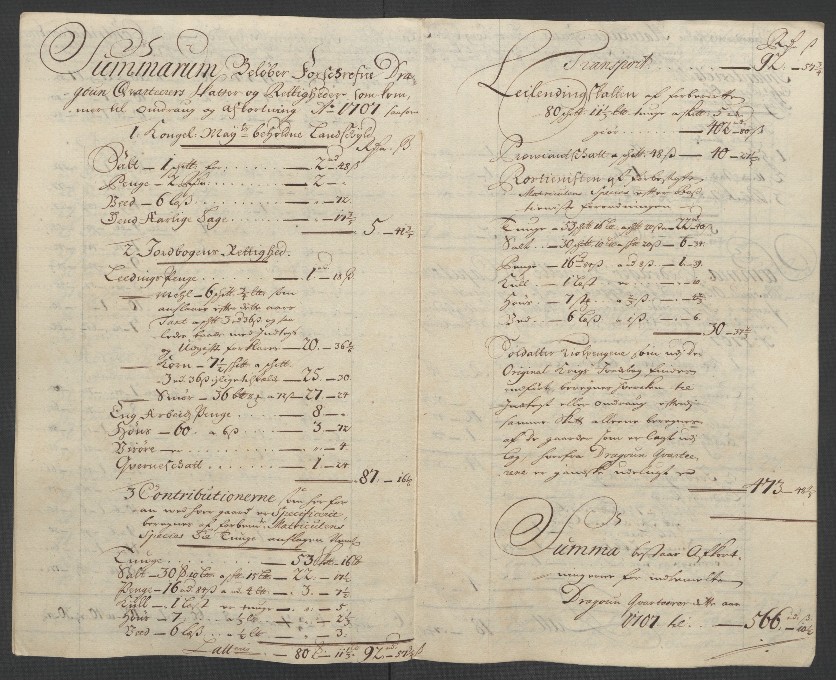 Rentekammeret inntil 1814, Reviderte regnskaper, Fogderegnskap, AV/RA-EA-4092/R10/L0447: Fogderegnskap Aker og Follo, 1707-1709, p. 134