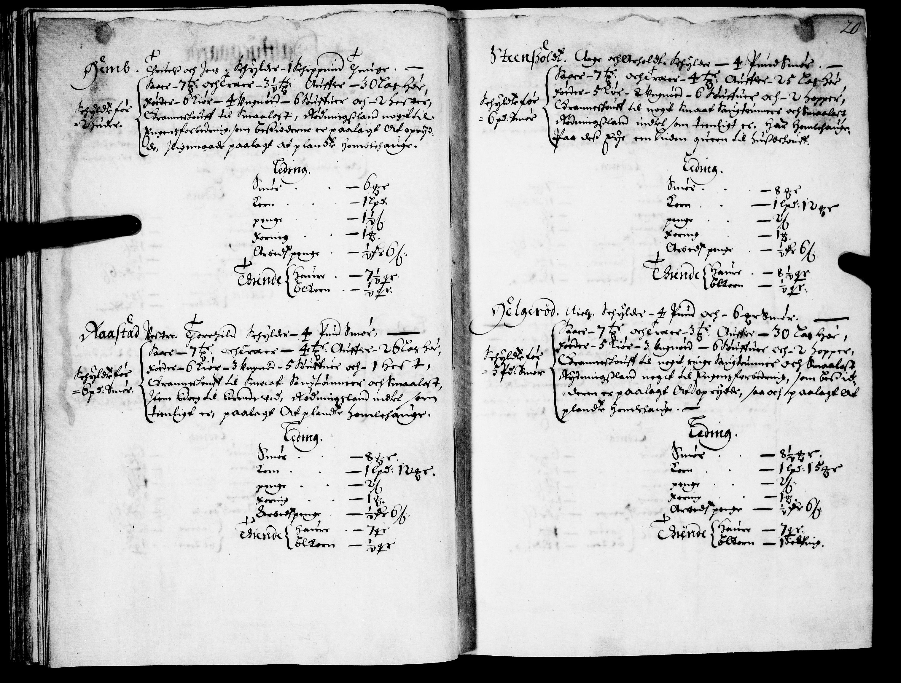 Rentekammeret inntil 1814, Realistisk ordnet avdeling, AV/RA-EA-4070/N/Nb/Nba/L0021: Brunla len, 1667, p. 19b-20a