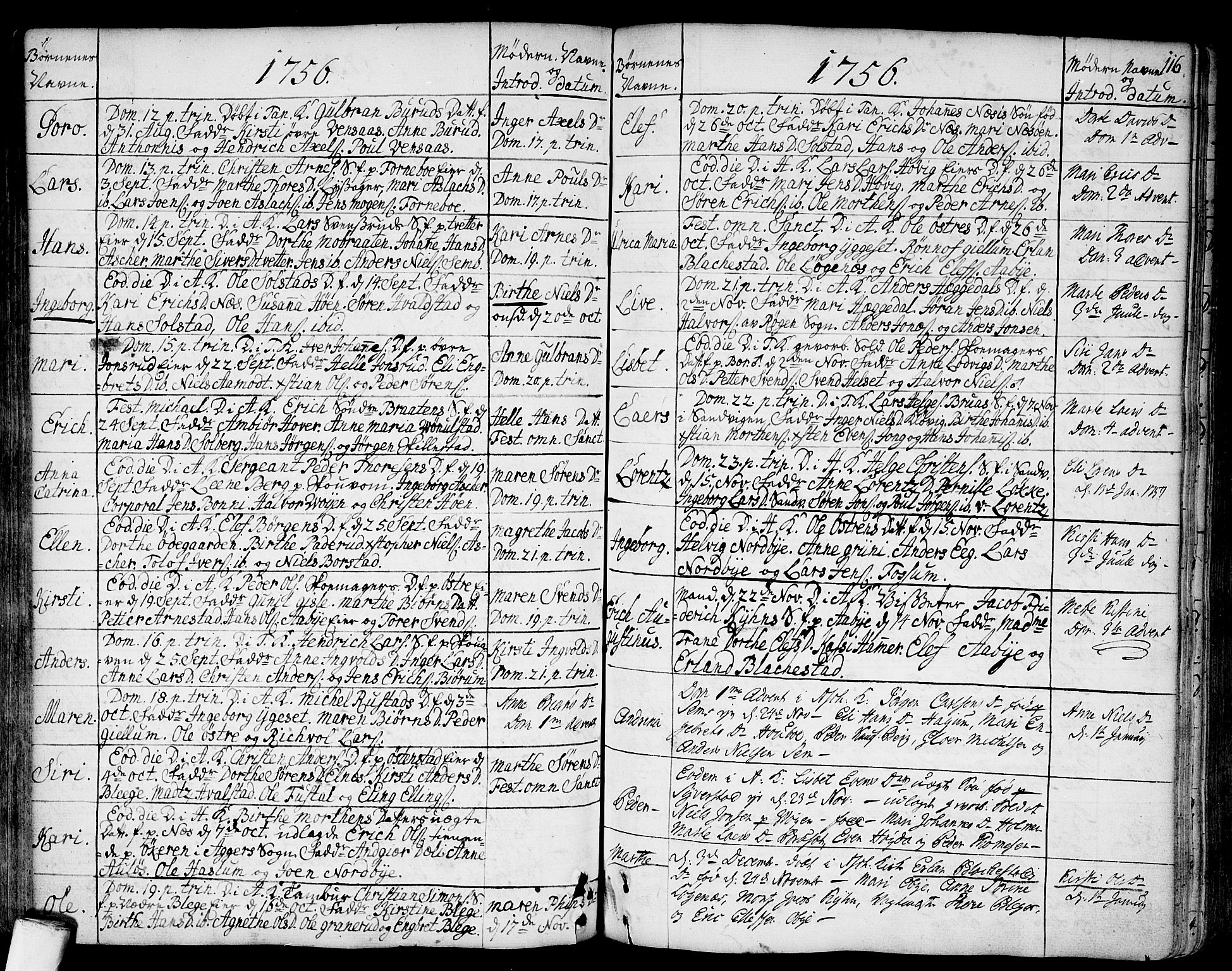 Asker prestekontor Kirkebøker, AV/SAO-A-10256a/F/Fa/L0002: Parish register (official) no. I 2, 1733-1766, p. 116