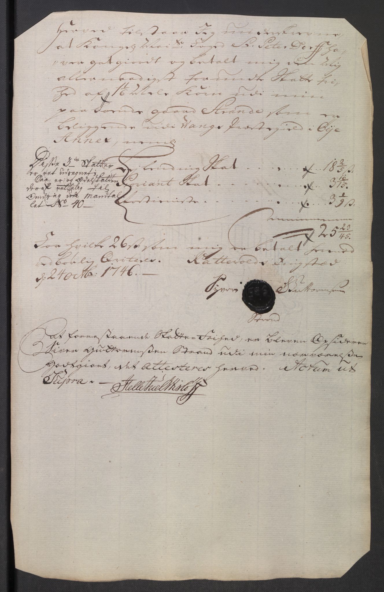 Rentekammeret inntil 1814, Reviderte regnskaper, Fogderegnskap, RA/EA-4092/R18/L1345: Fogderegnskap Hadeland, Toten og Valdres, 1745-1746, p. 494
