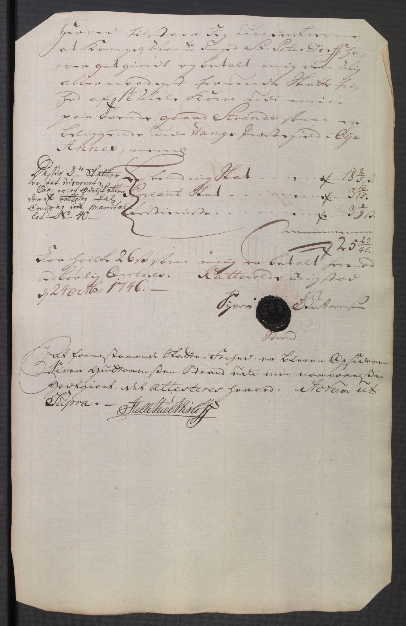 Rentekammeret inntil 1814, Reviderte regnskaper, Fogderegnskap, AV/RA-EA-4092/R18/L1345: Fogderegnskap Hadeland, Toten og Valdres, 1745-1746, p. 494