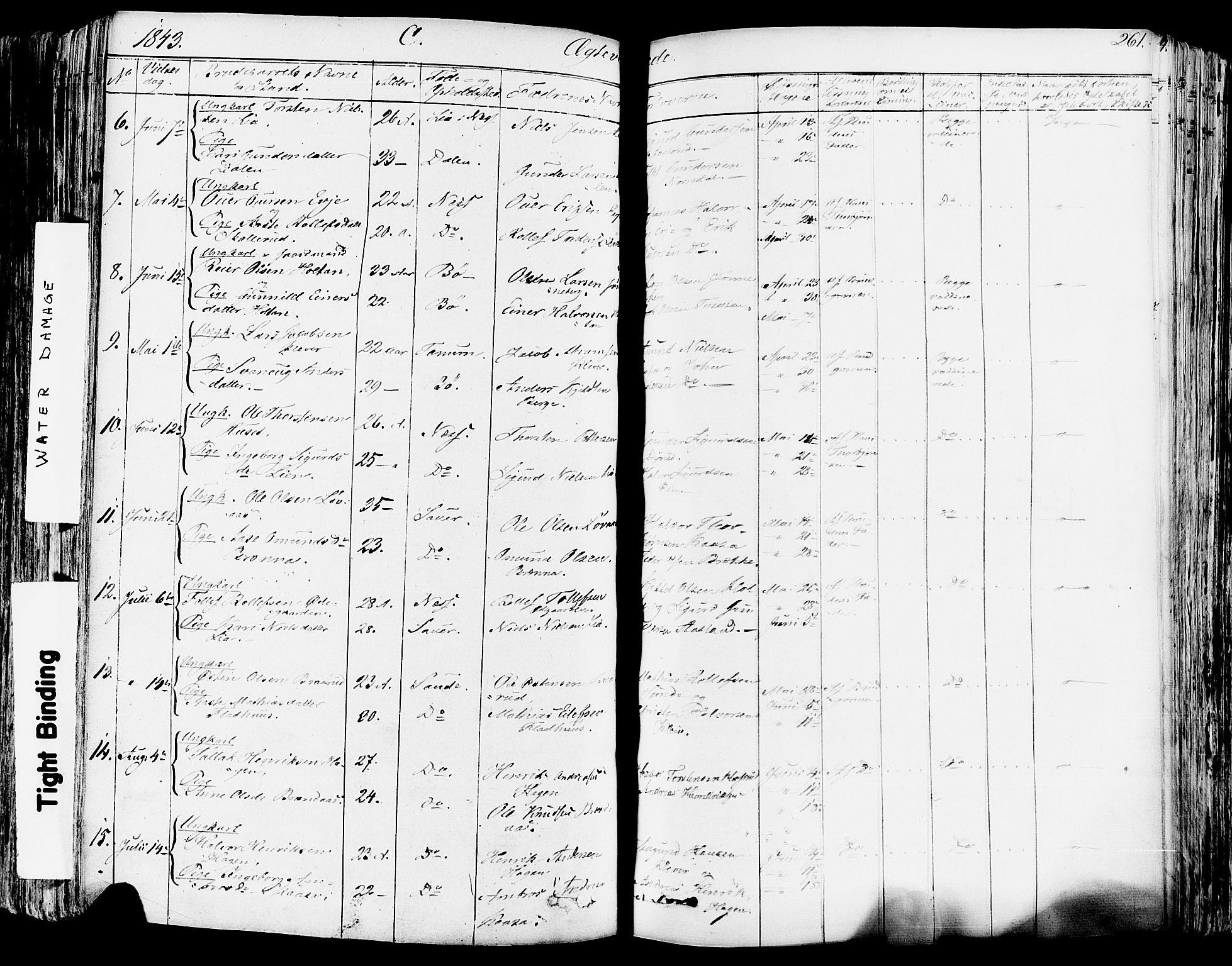 Sauherad kirkebøker, SAKO/A-298/F/Fa/L0006: Parish register (official) no. I 6, 1827-1850, p. 261