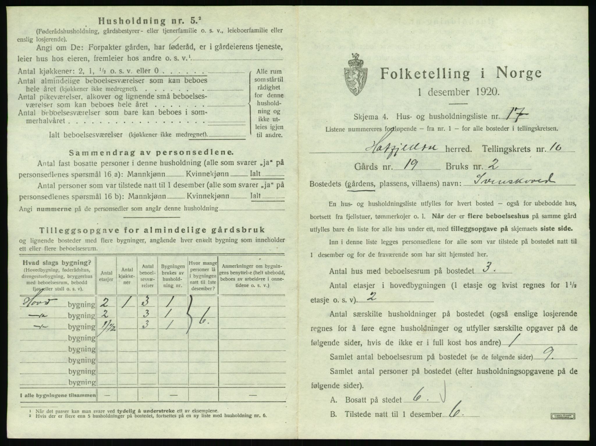 SAT, 1920 census for Hattfjelldal, 1920, p. 334