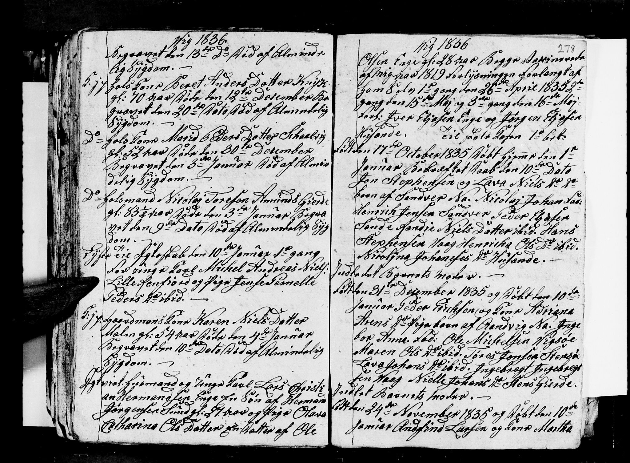 Ministerialprotokoller, klokkerbøker og fødselsregistre - Nordland, AV/SAT-A-1459/812/L0185: Parish register (copy) no. 812C03, 1815-1837, p. 278